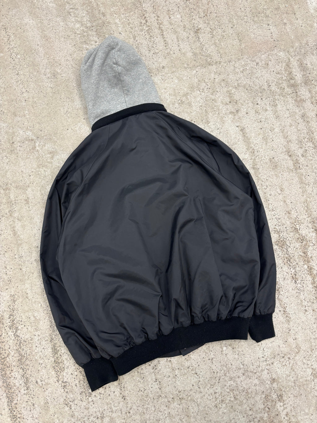 AW1997 Raf Simons Oversize Coach Jacket With Integrated Zip-Up Hoodie Trompe-L'Oeil