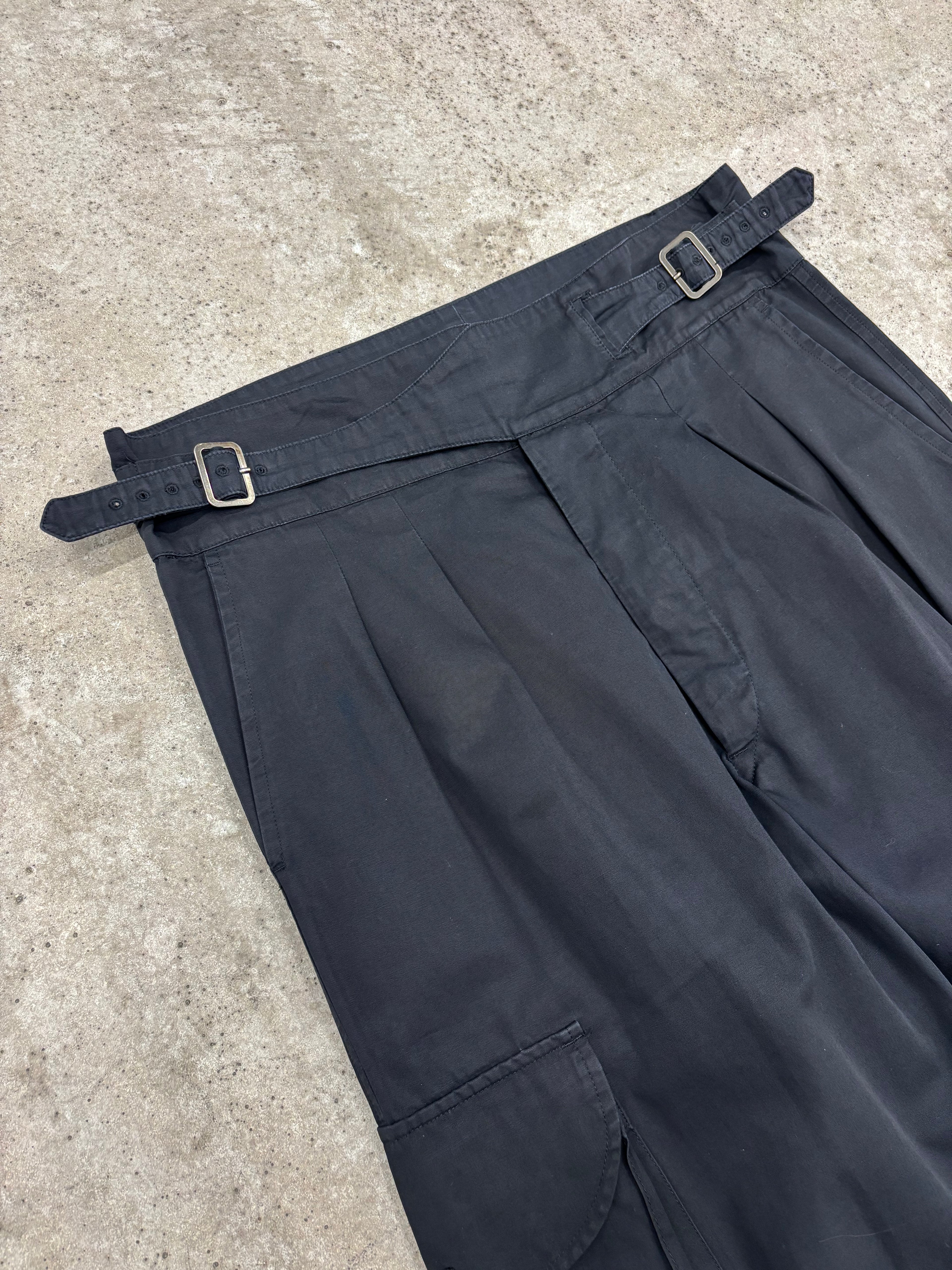 00's Gucci by Tom Ford Wide-Leg Pleated Cargo Pants With Double Cinch Waist