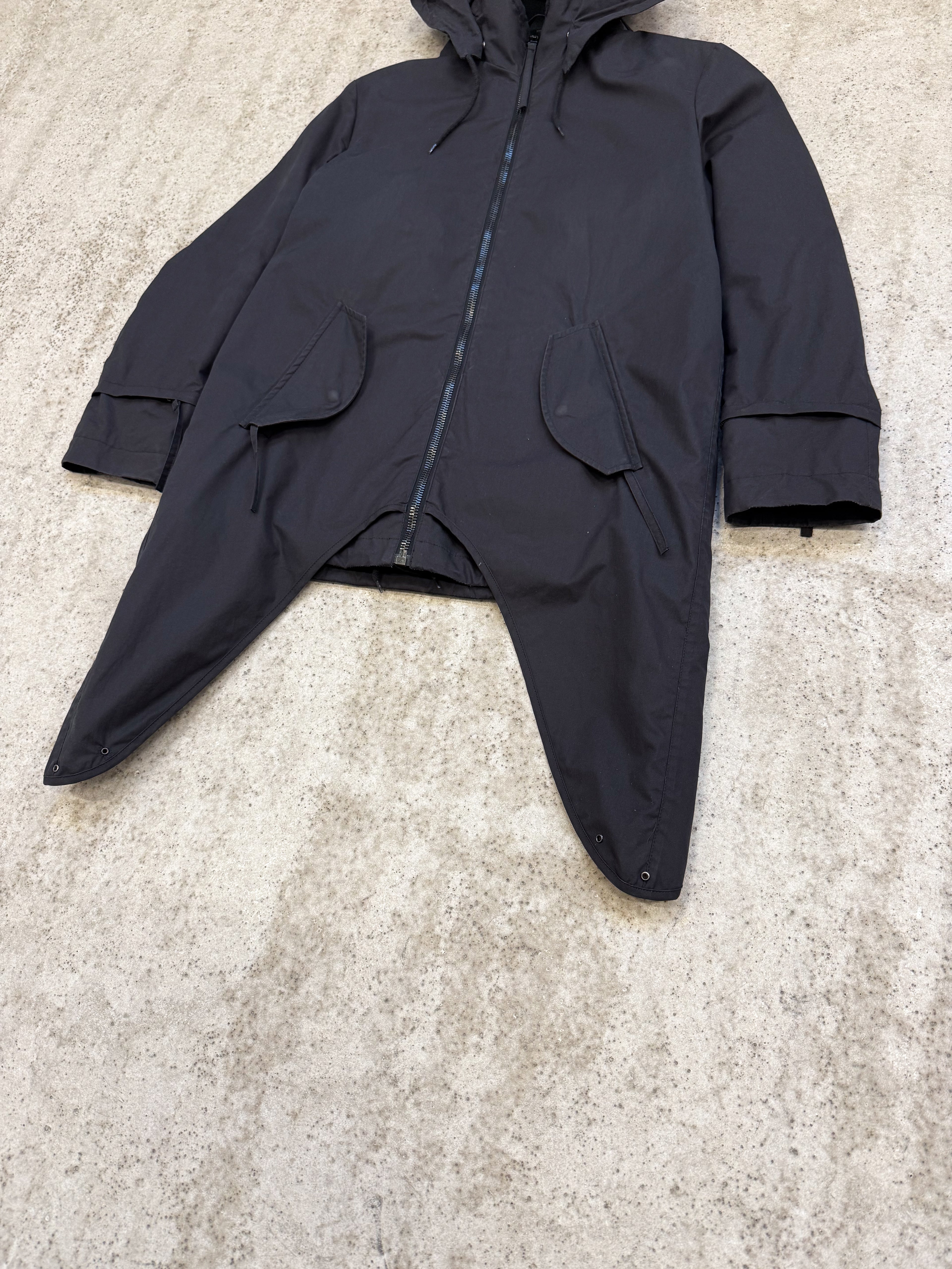 AW2004 Helmut Lang Layered Parka With Extended Sides And Fleece Lining