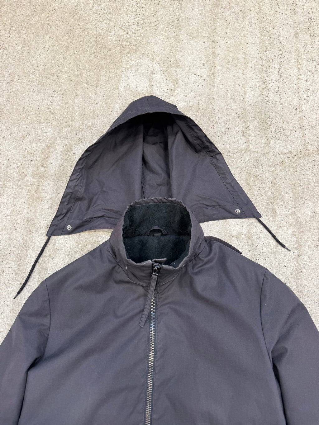AW2004 Helmut Lang Layered Parka With Extended Sides And Fleece Lining