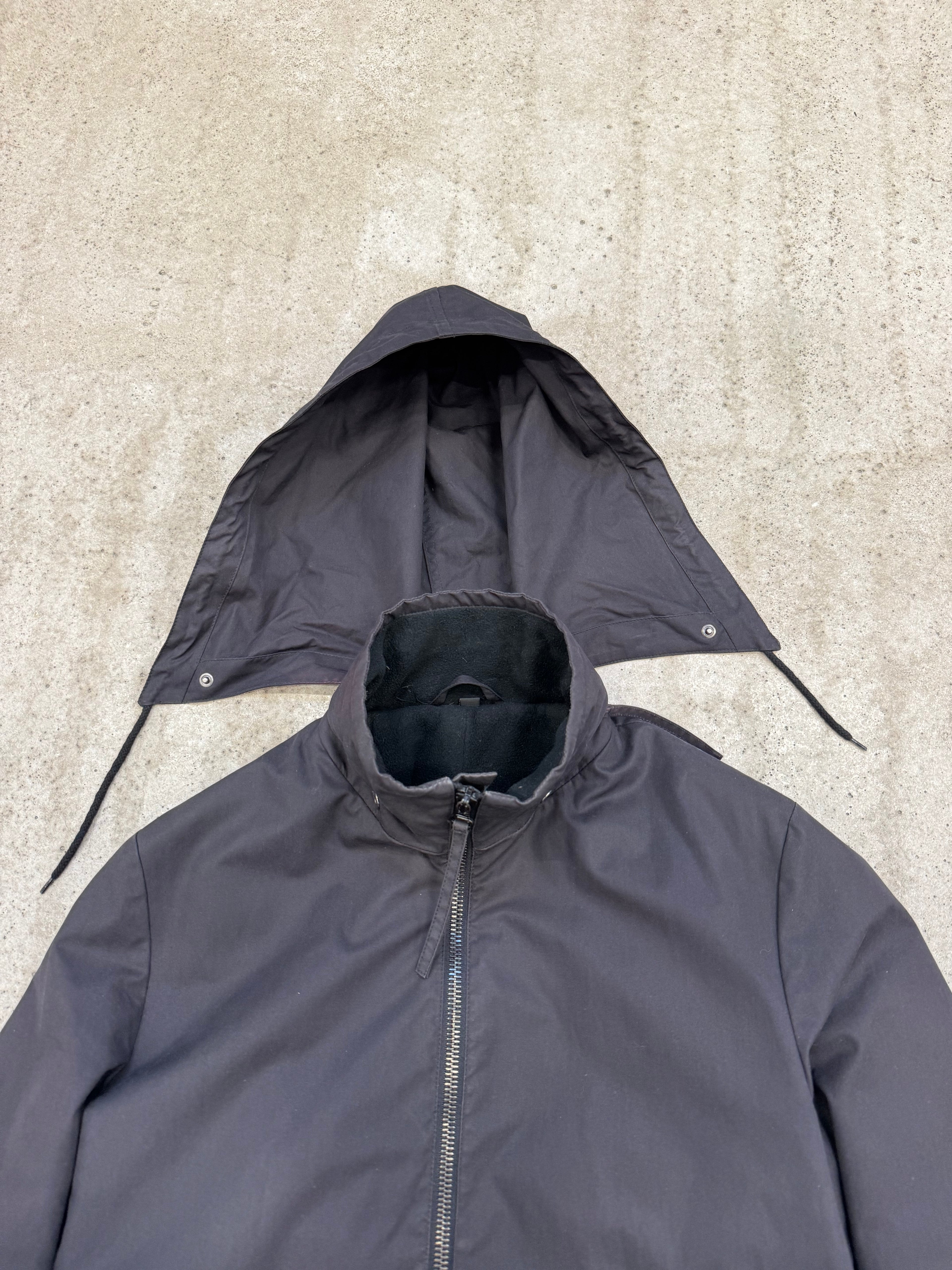 AW2004 Helmut Lang Layered Parka With Extended Sides And Fleece Lining