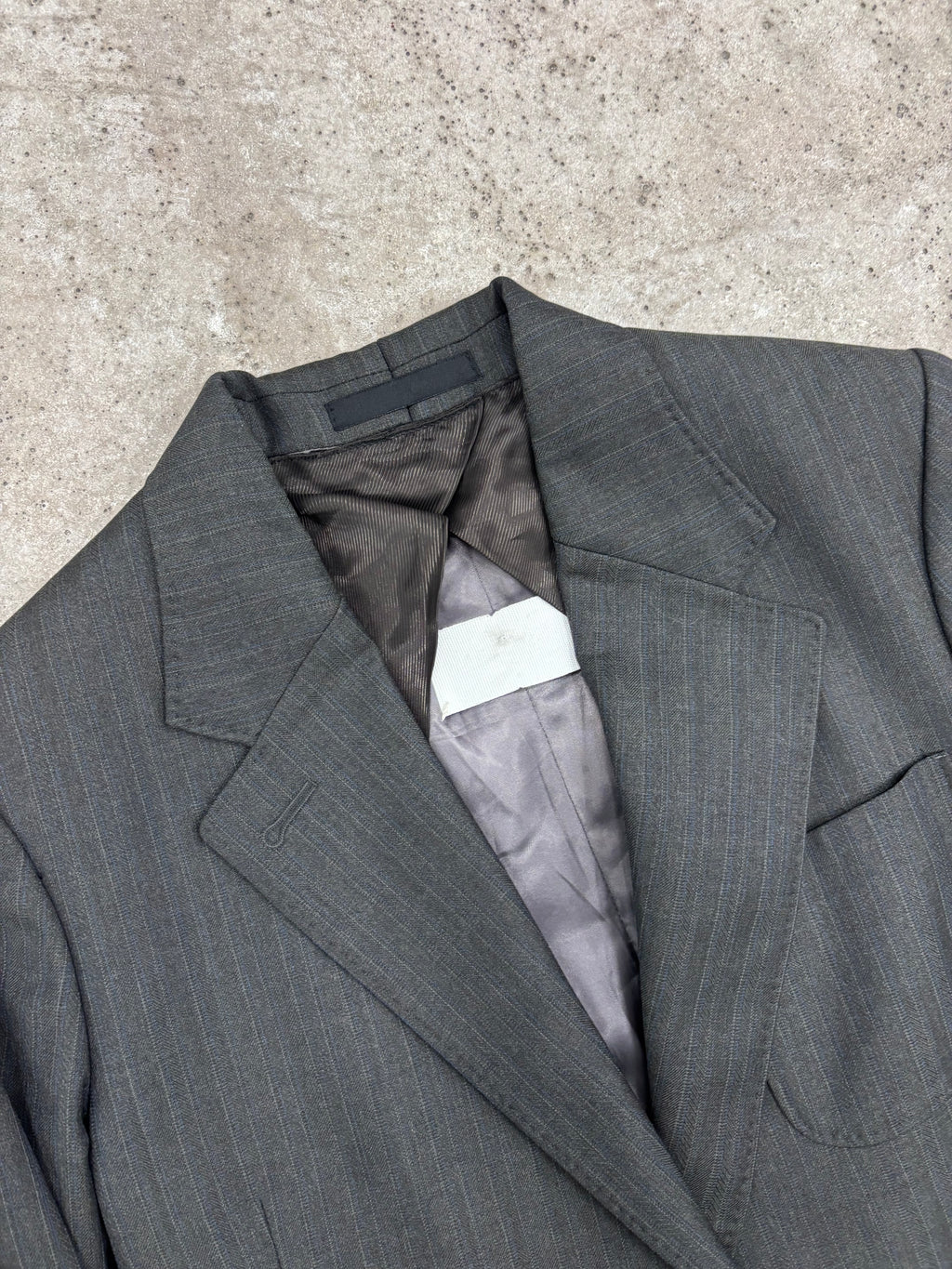 AW2005-2006 Martin Margiela Reconstructed Light Wool Blazer With Ornemental Lining Stripes