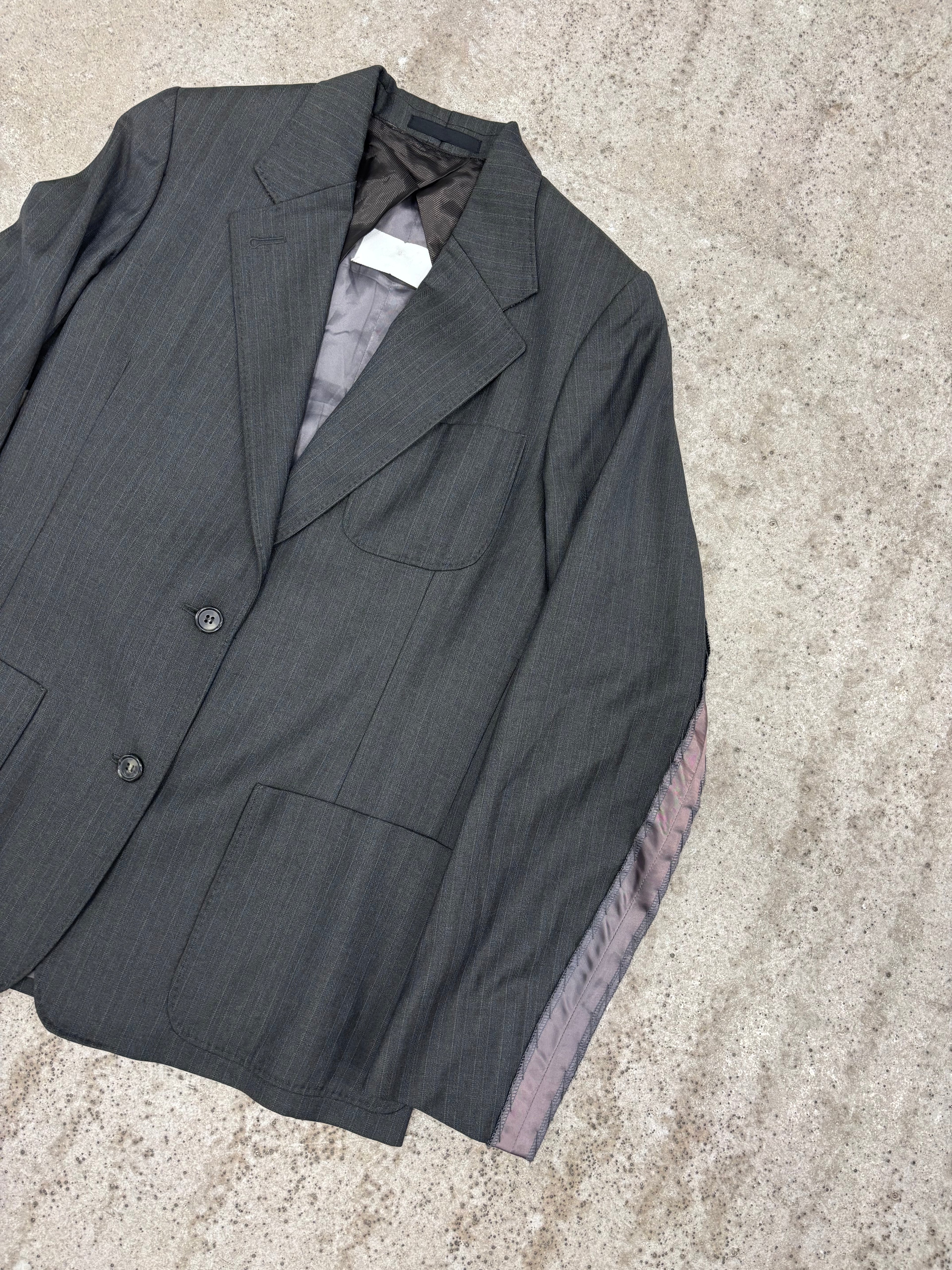 AW2005-2006 Martin Margiela Reconstructed Light Wool Blazer With Ornemental Lining Stripes