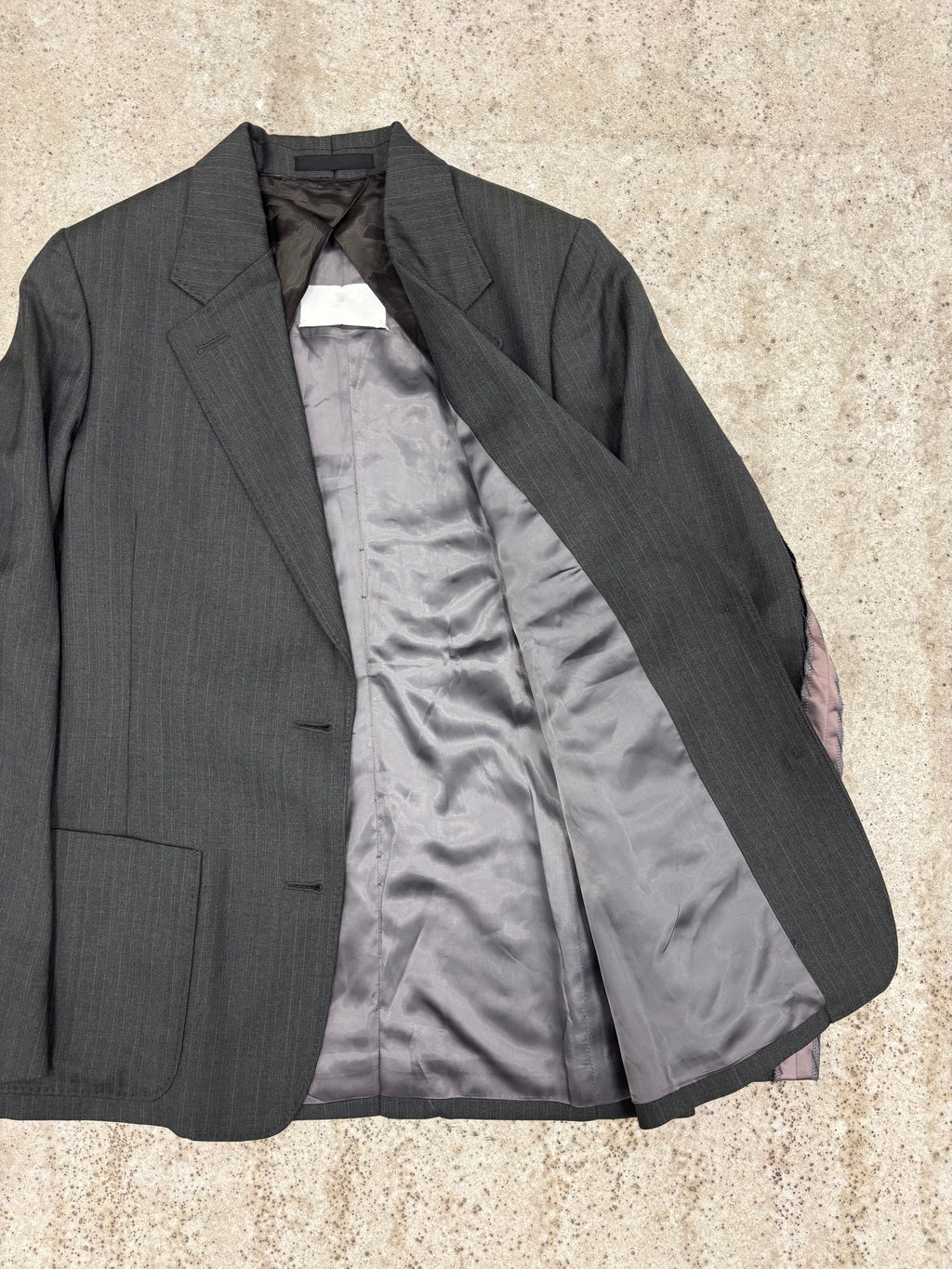 AW2005-2006 Martin Margiela Reconstructed Light Wool Blazer With Ornemental Lining Stripes