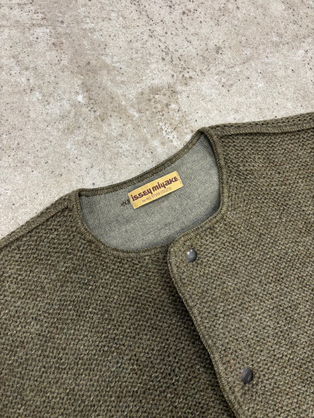 1970's Issey Miyake Butterfly Double-Layer Wool Cardigan With Snap Closure