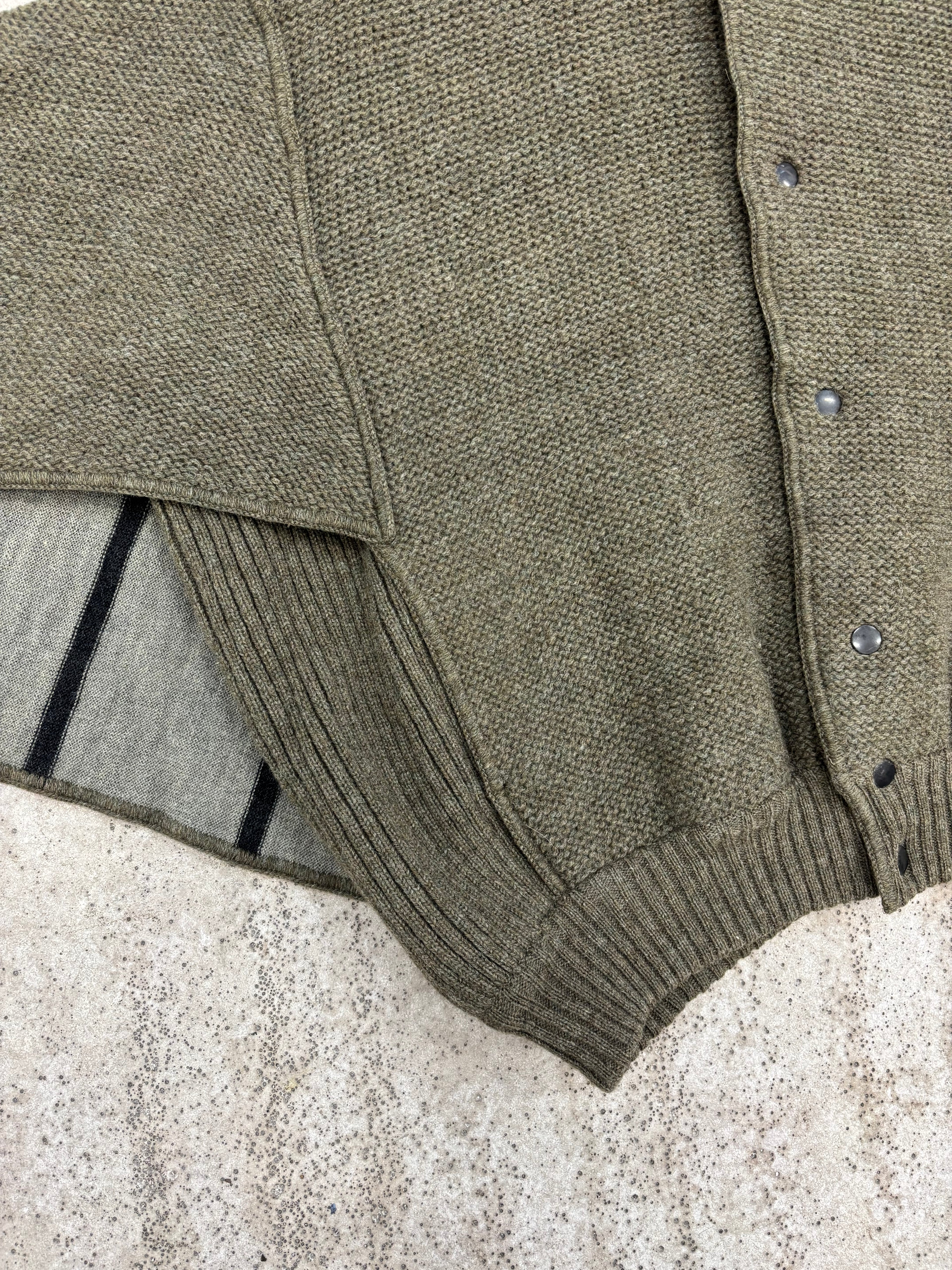 1970's Issey Miyake Butterfly Double-Layer Wool Cardigan With Snap Closure