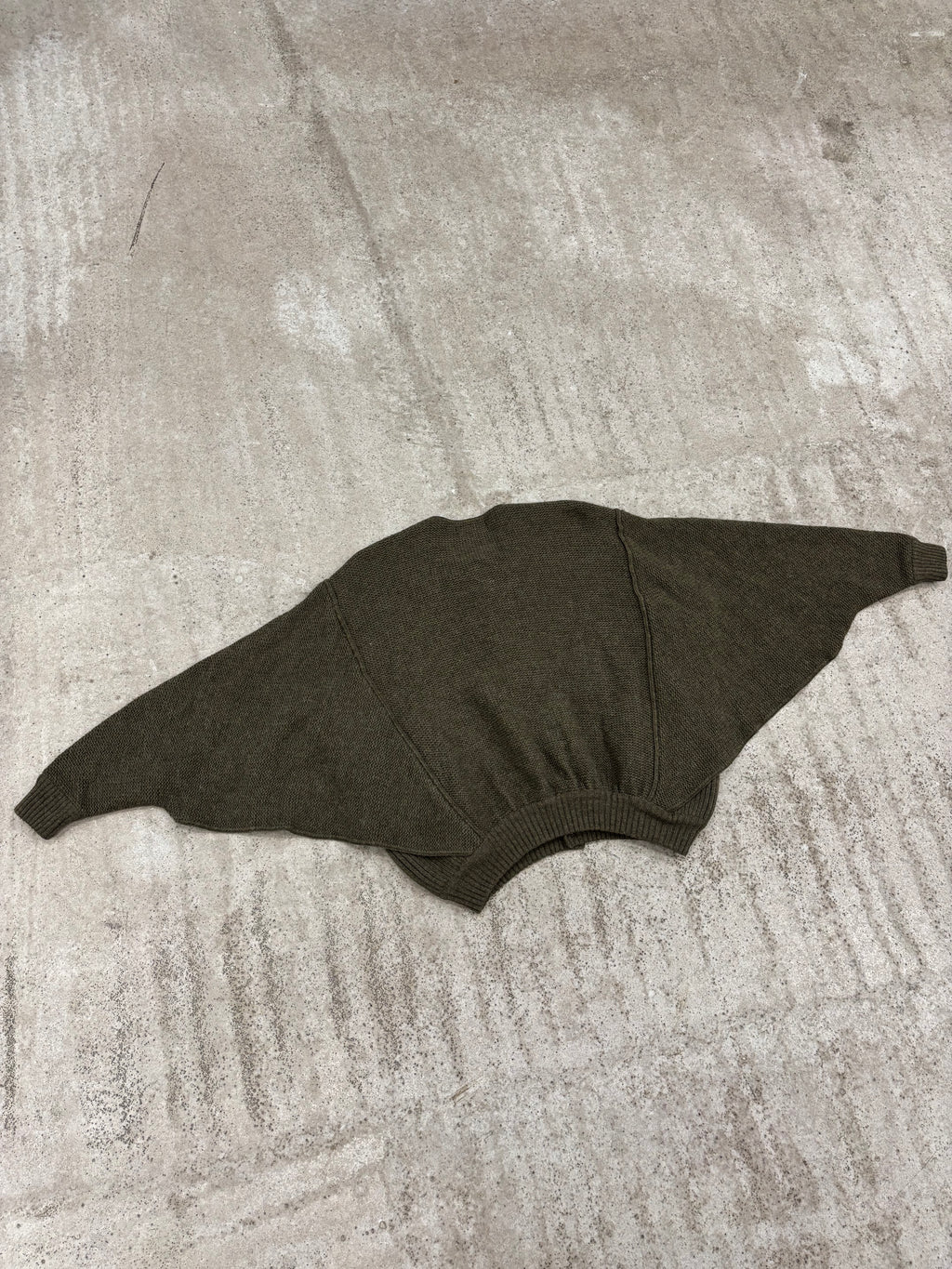 1970's Issey Miyake Butterfly Double-Layer Wool Cardigan With Snap Closure