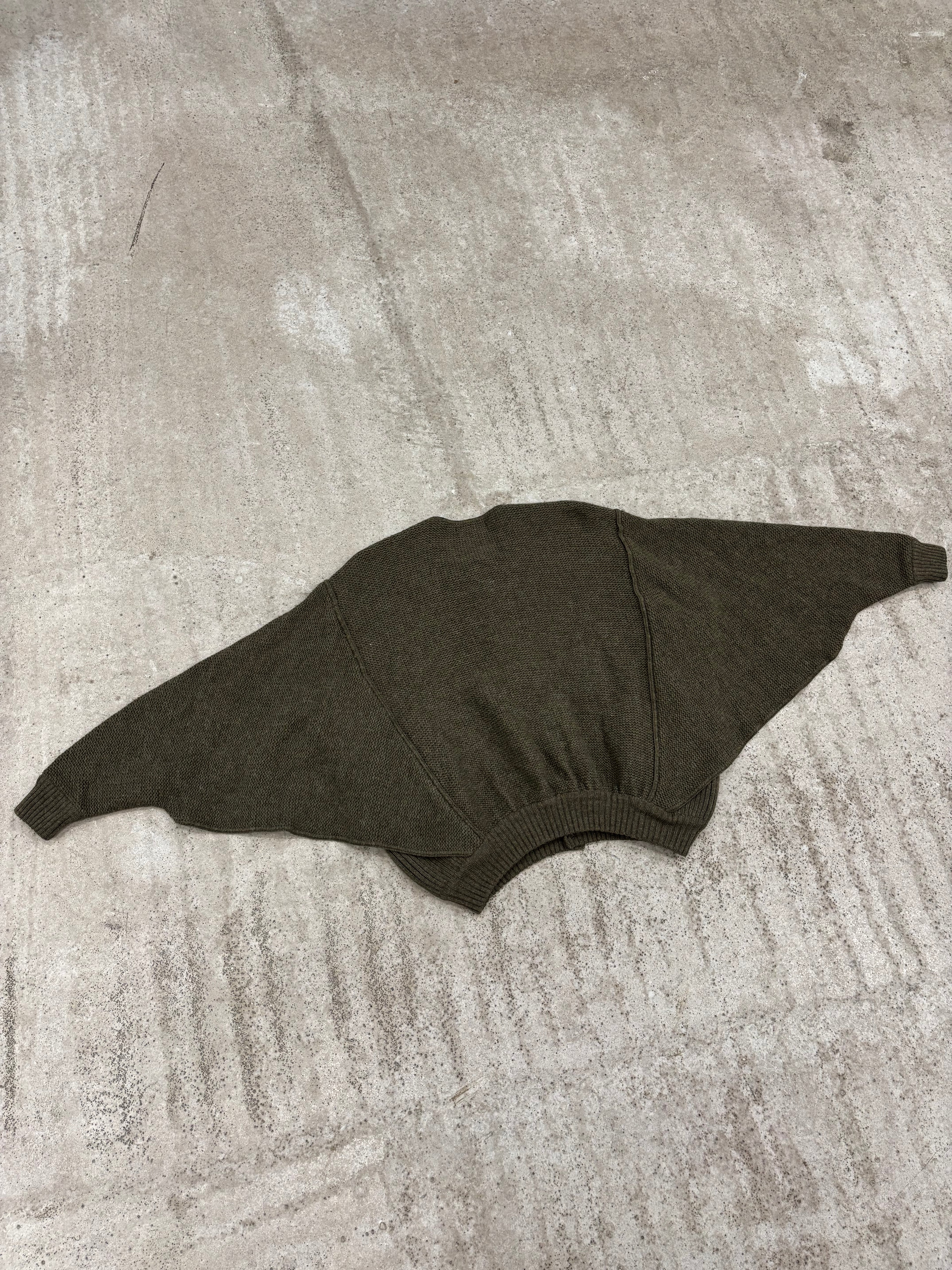 1970's Issey Miyake Butterfly Double-Layer Wool Cardigan With Snap Closure