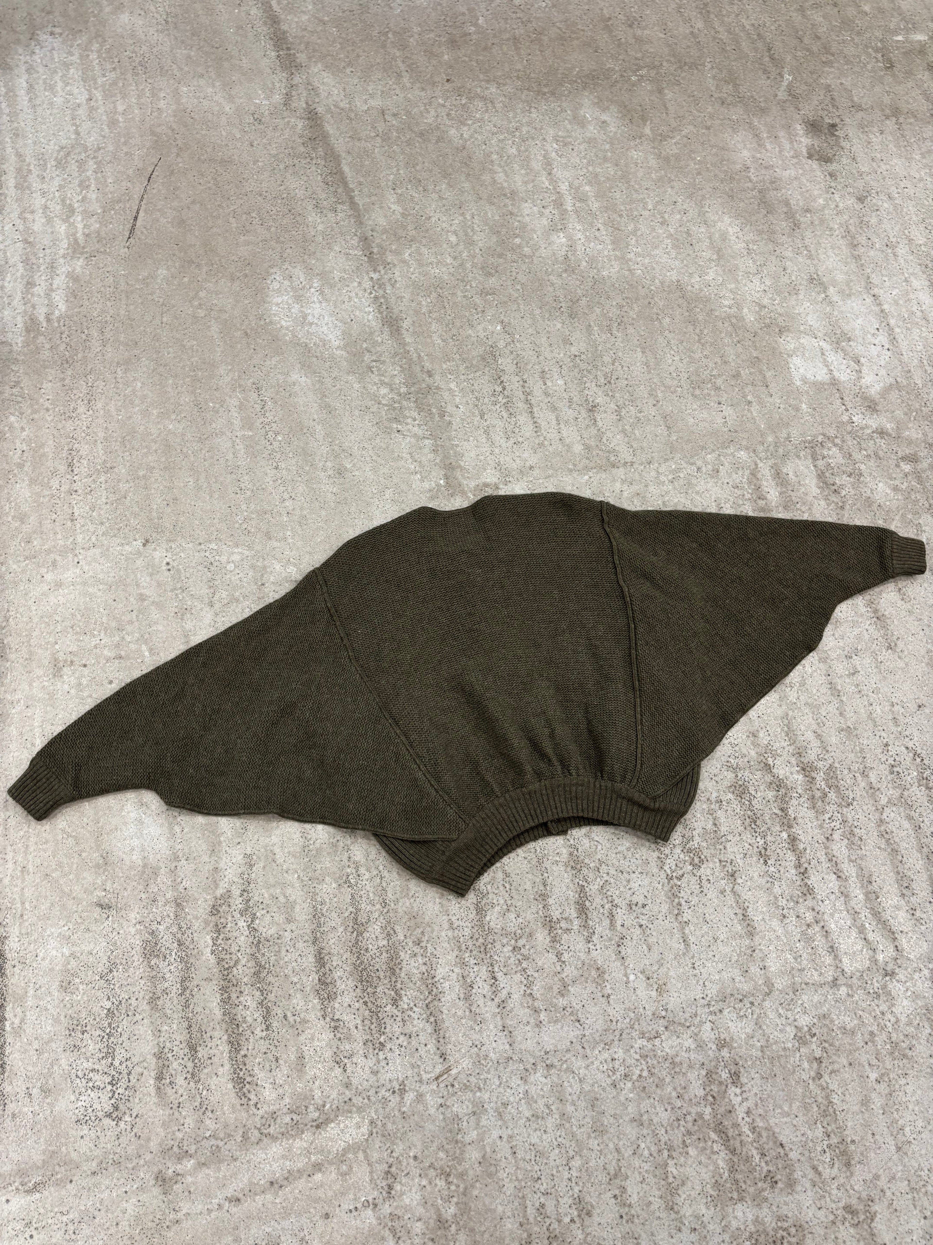 1970's Issey Miyake Butterfly Double-Layer Wool Cardigan With Snap Closure