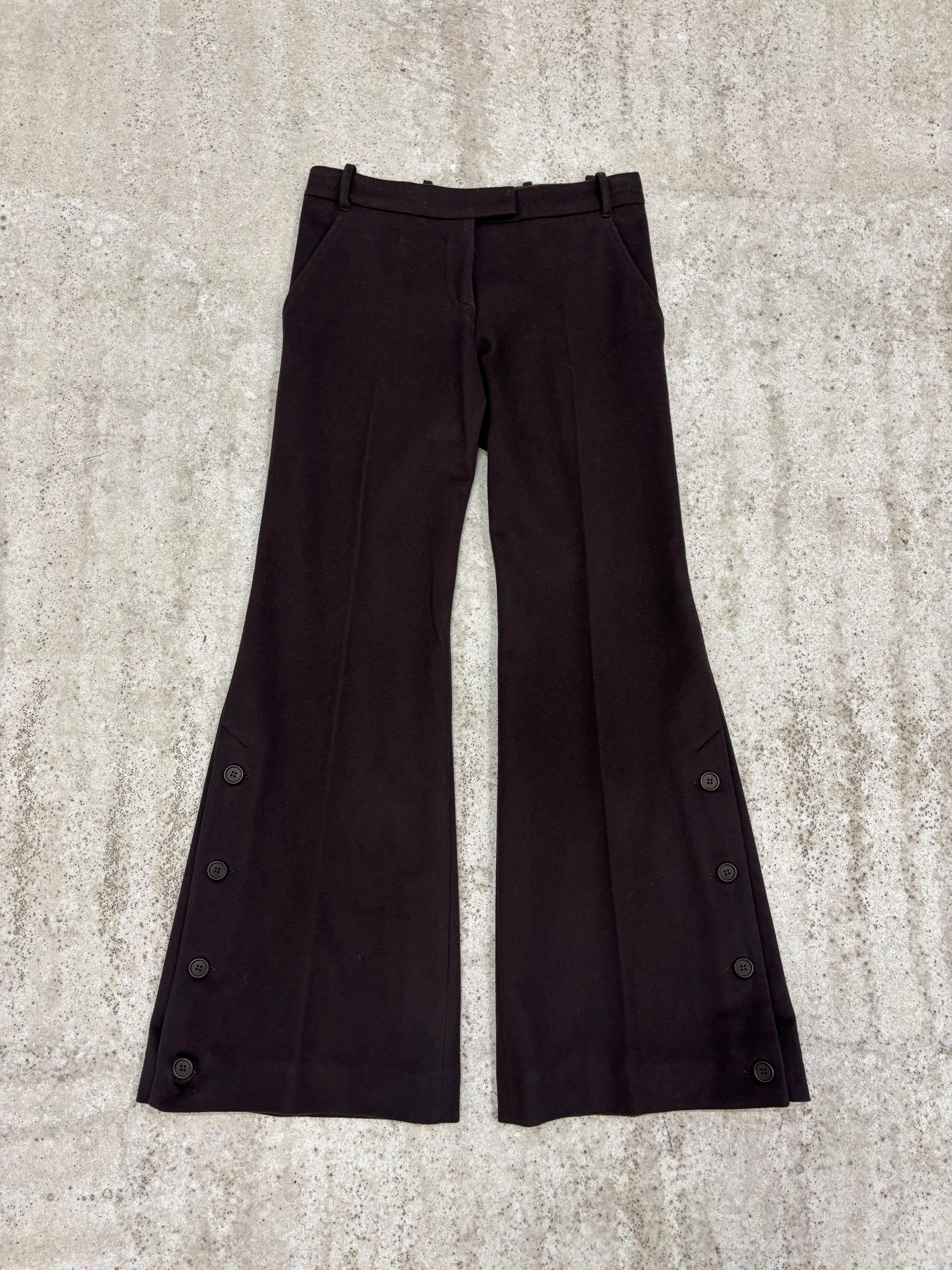 AW2001 Alexander McQueen Flare Brown Wool Trousers