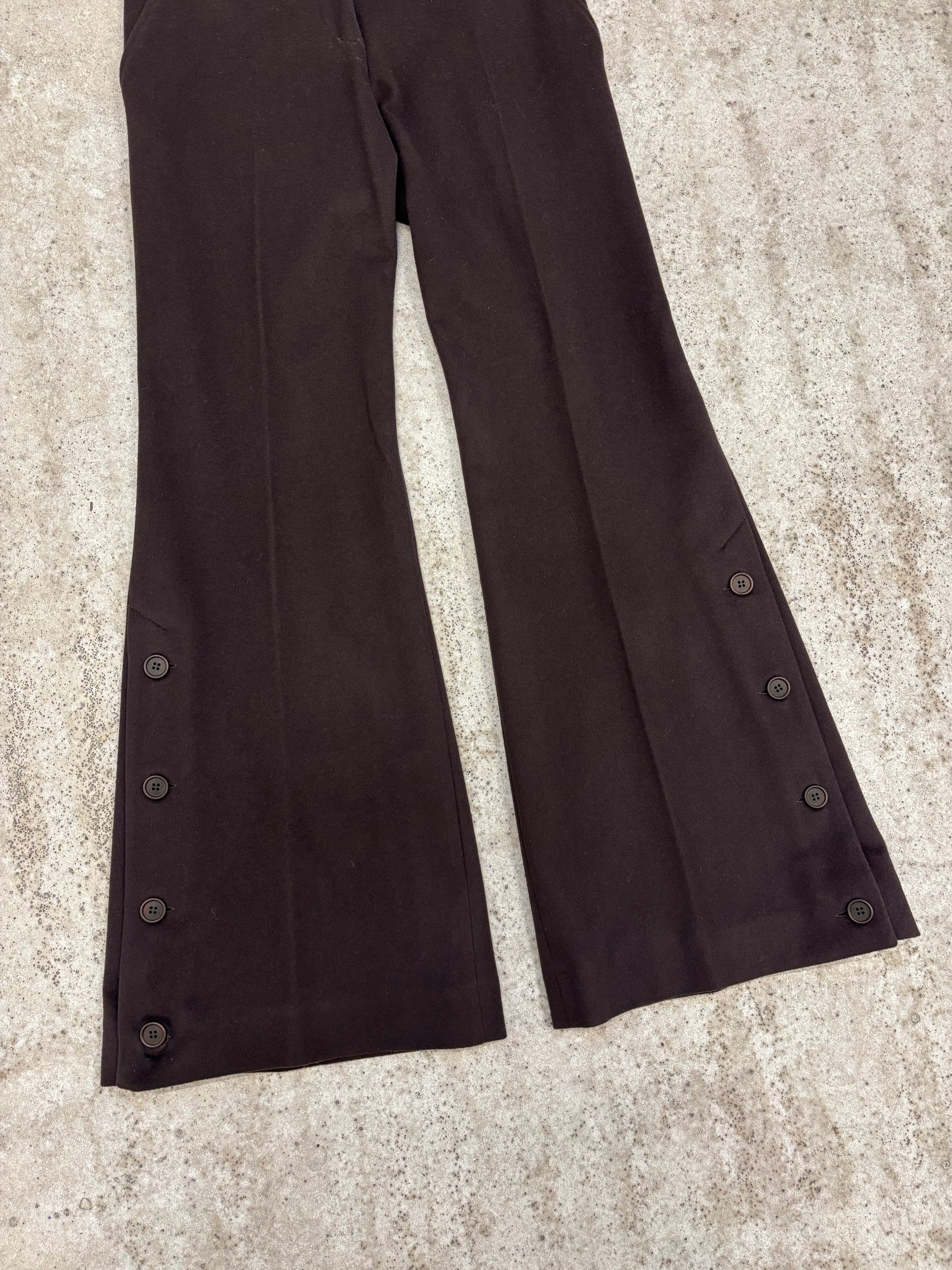 AW2001 Alexander McQueen Flare Brown Wool Trousers