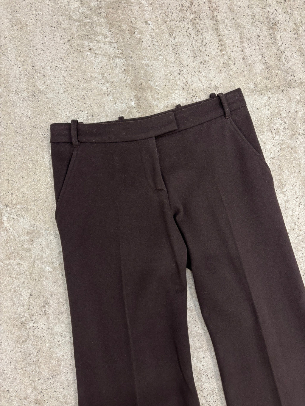 AW2001 Alexander McQueen Flare Brown Wool Trousers