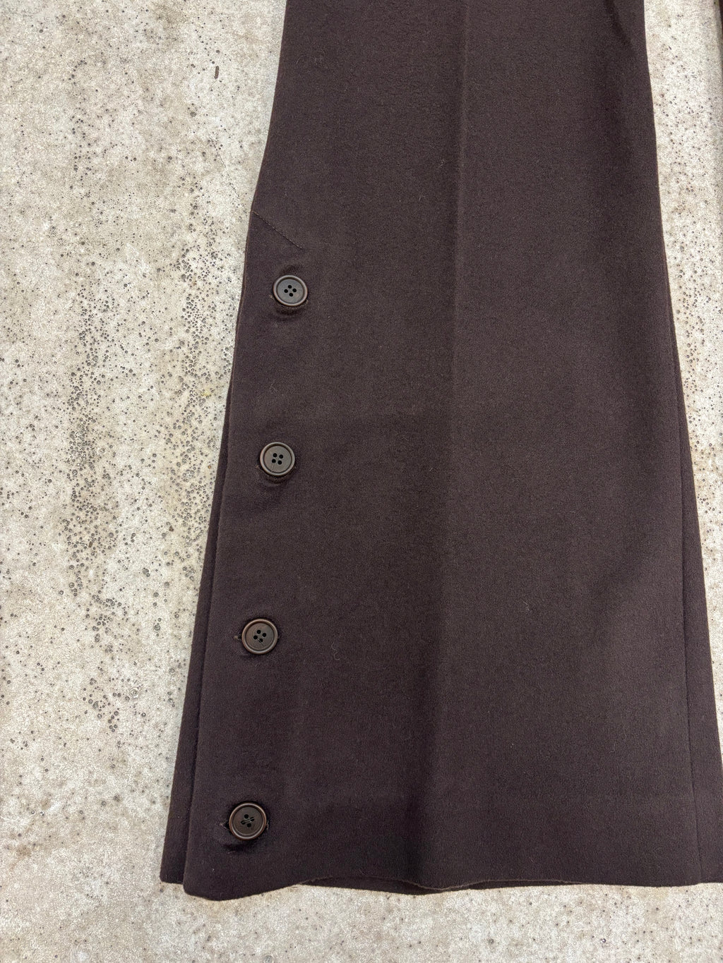 AW2001 Alexander McQueen Flare Brown Wool Trousers