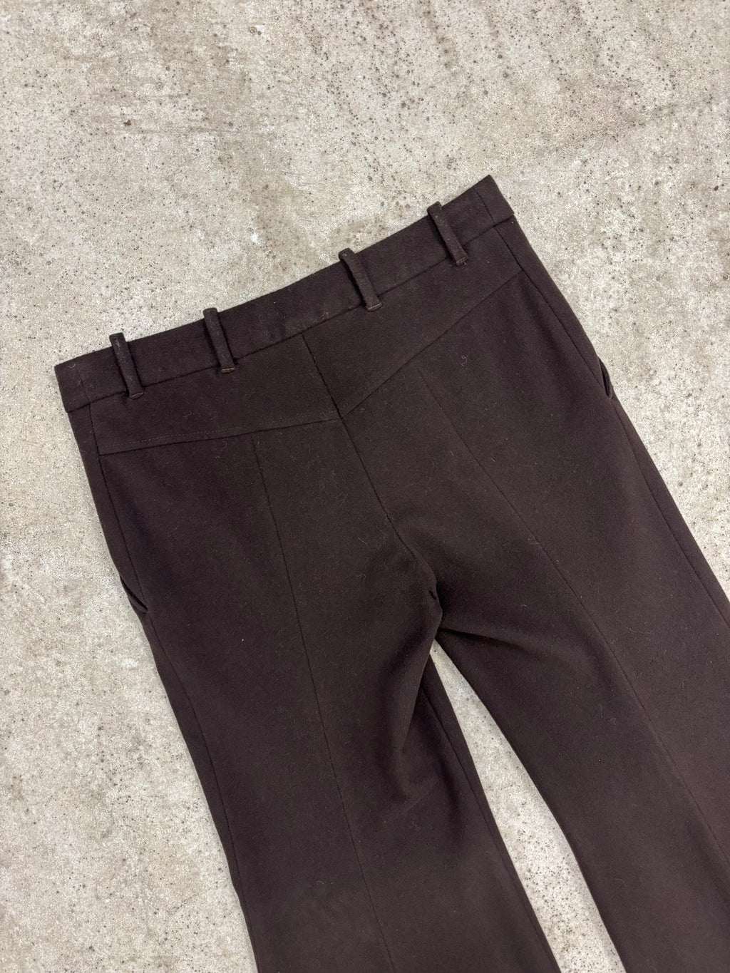AW2001 Alexander McQueen Flare Brown Wool Trousers