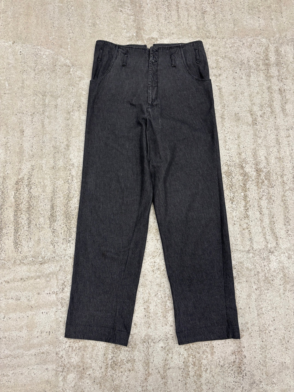 AW2005 Raf Simons Washed Black Denim Monster Pants