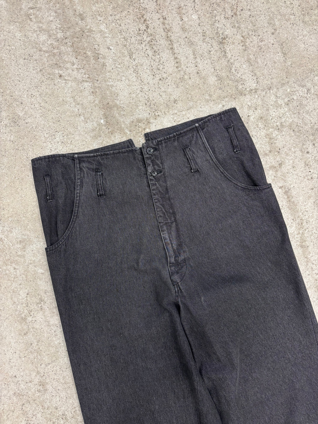 AW2005 Raf Simons Washed Black Denim Monster Pants