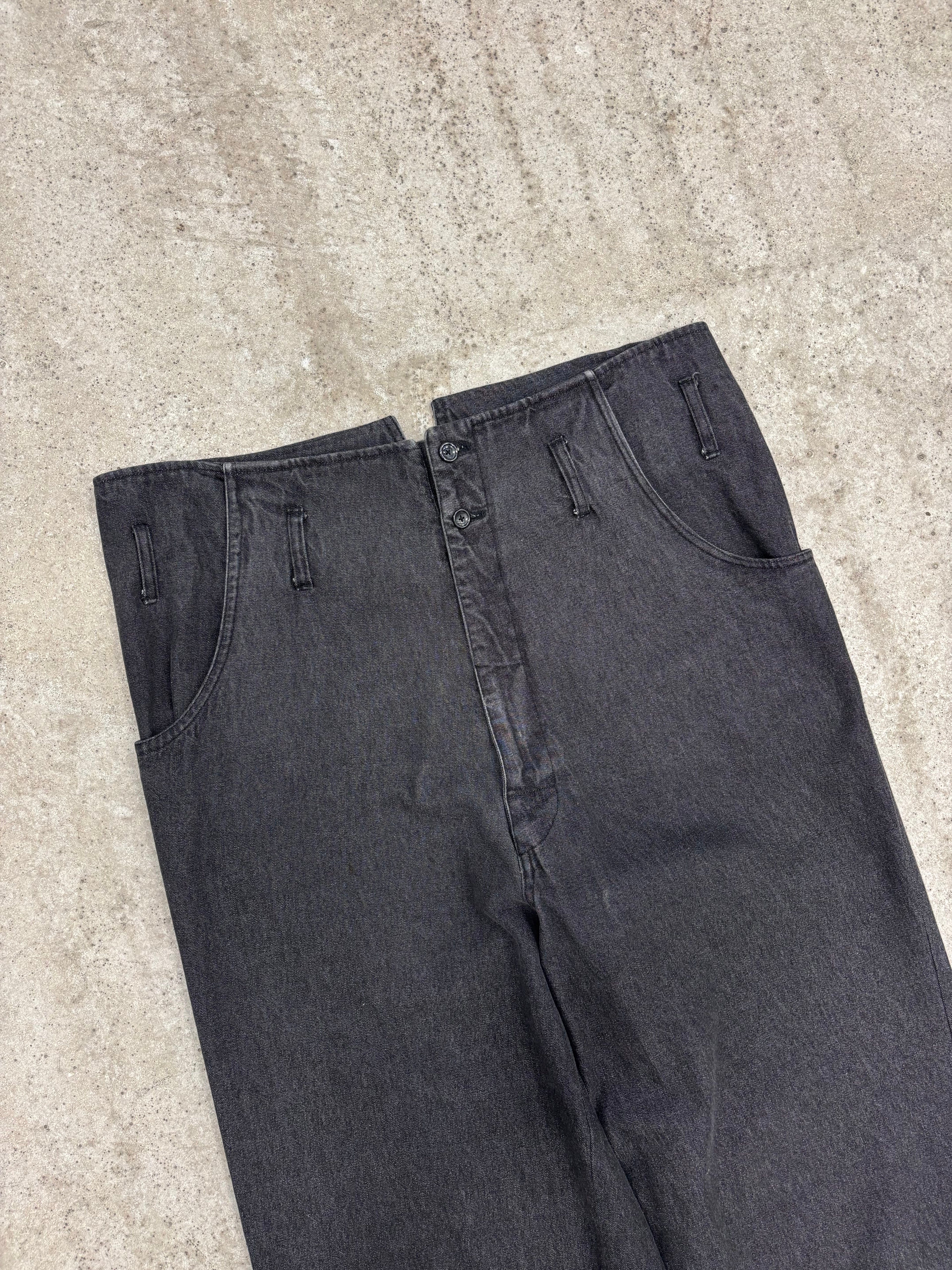 AW2005 Raf Simons Washed Black Denim Monster Pants