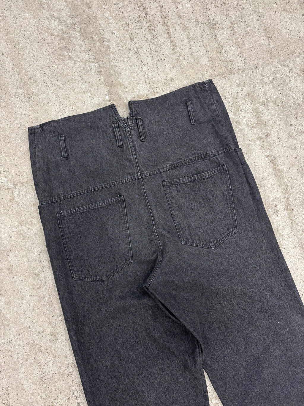 AW2005 Raf Simons Washed Black Denim Monster Pants