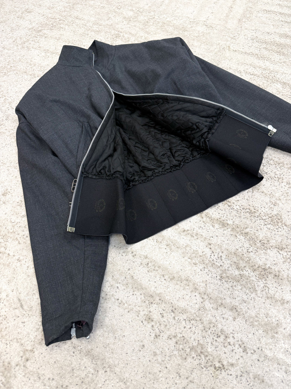 1980's Jean Paul Gaultier Homme pour Gibo Corseted Wool Jacket With Metal Buckles