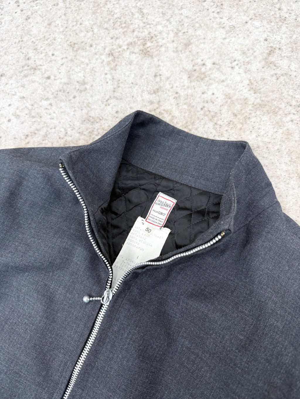 1980's Jean Paul Gaultier Homme pour Gibo Corseted Wool Jacket With Metal Buckles