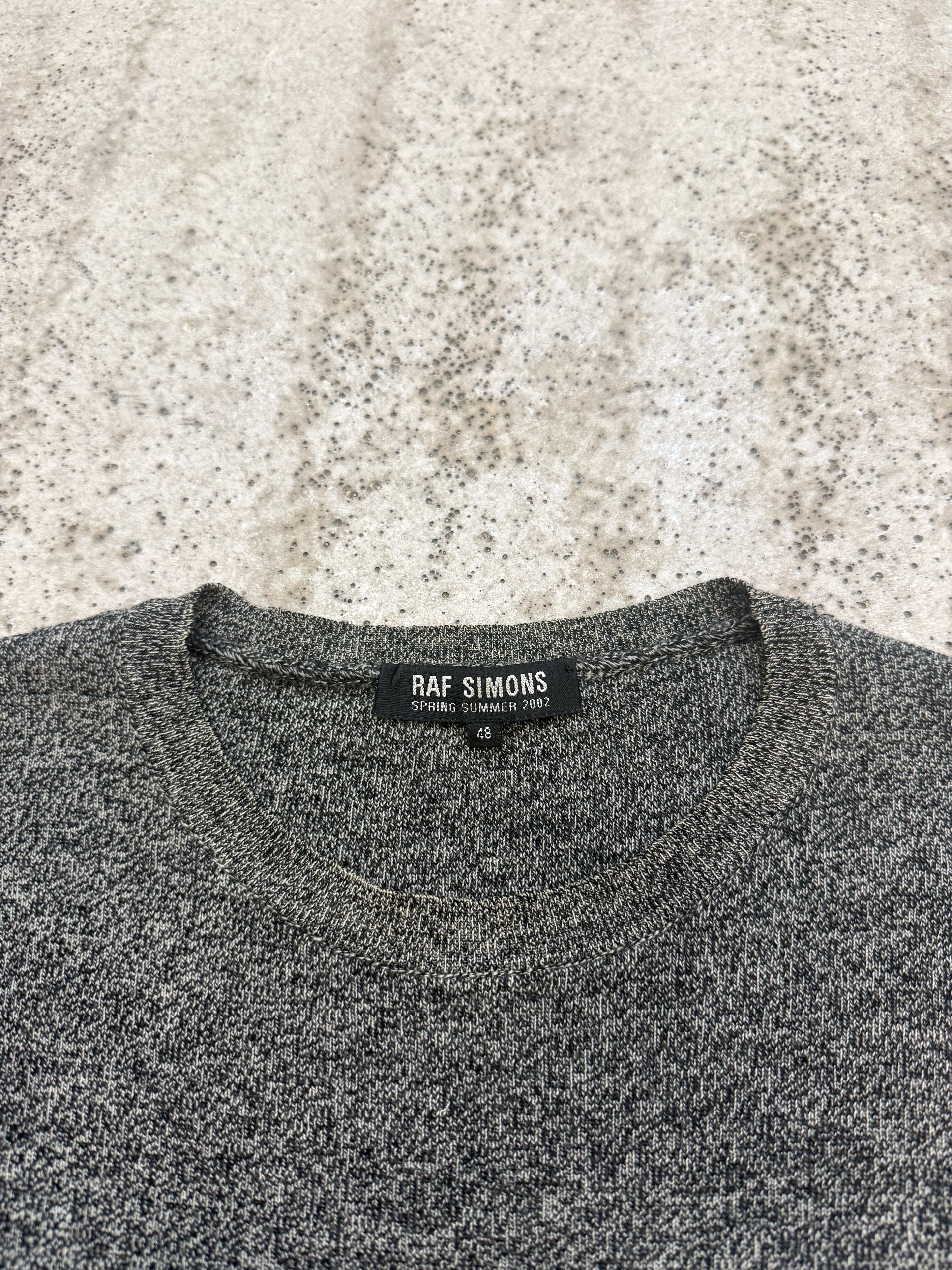 SS2002 Raf Simons Cashmere Salt And Pepper Knit With Patches