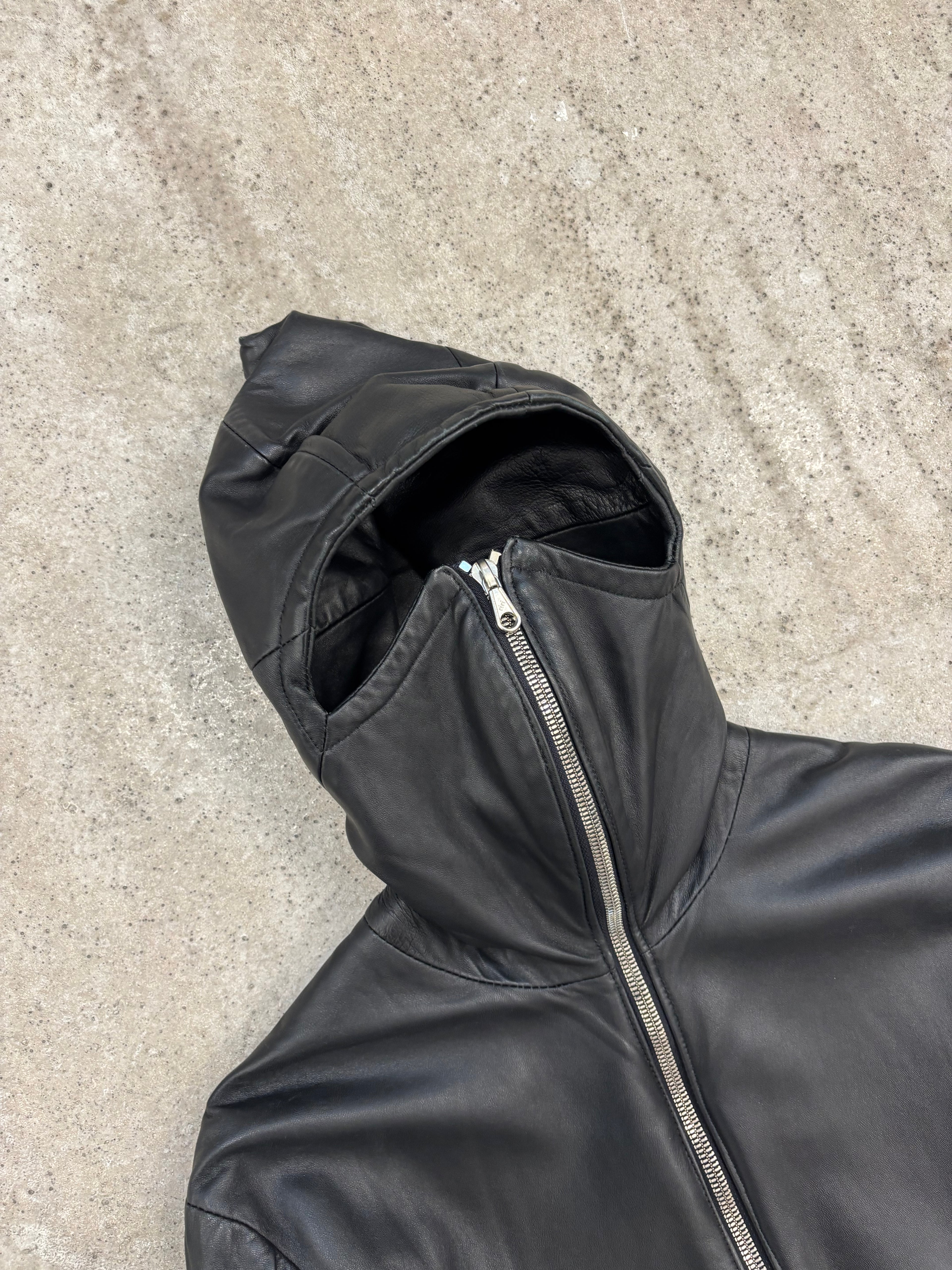 1990's Vexed Generation Ninja Hooded Leather Jacket