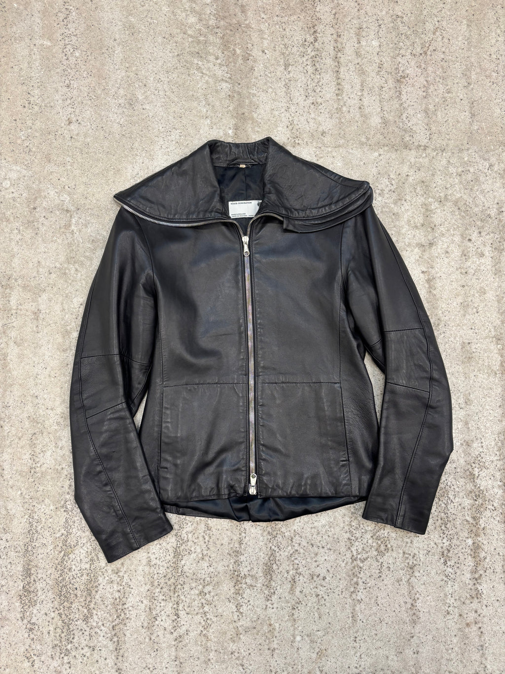 1990's Vexed Generation Ninja High-Neck Leather Jacket