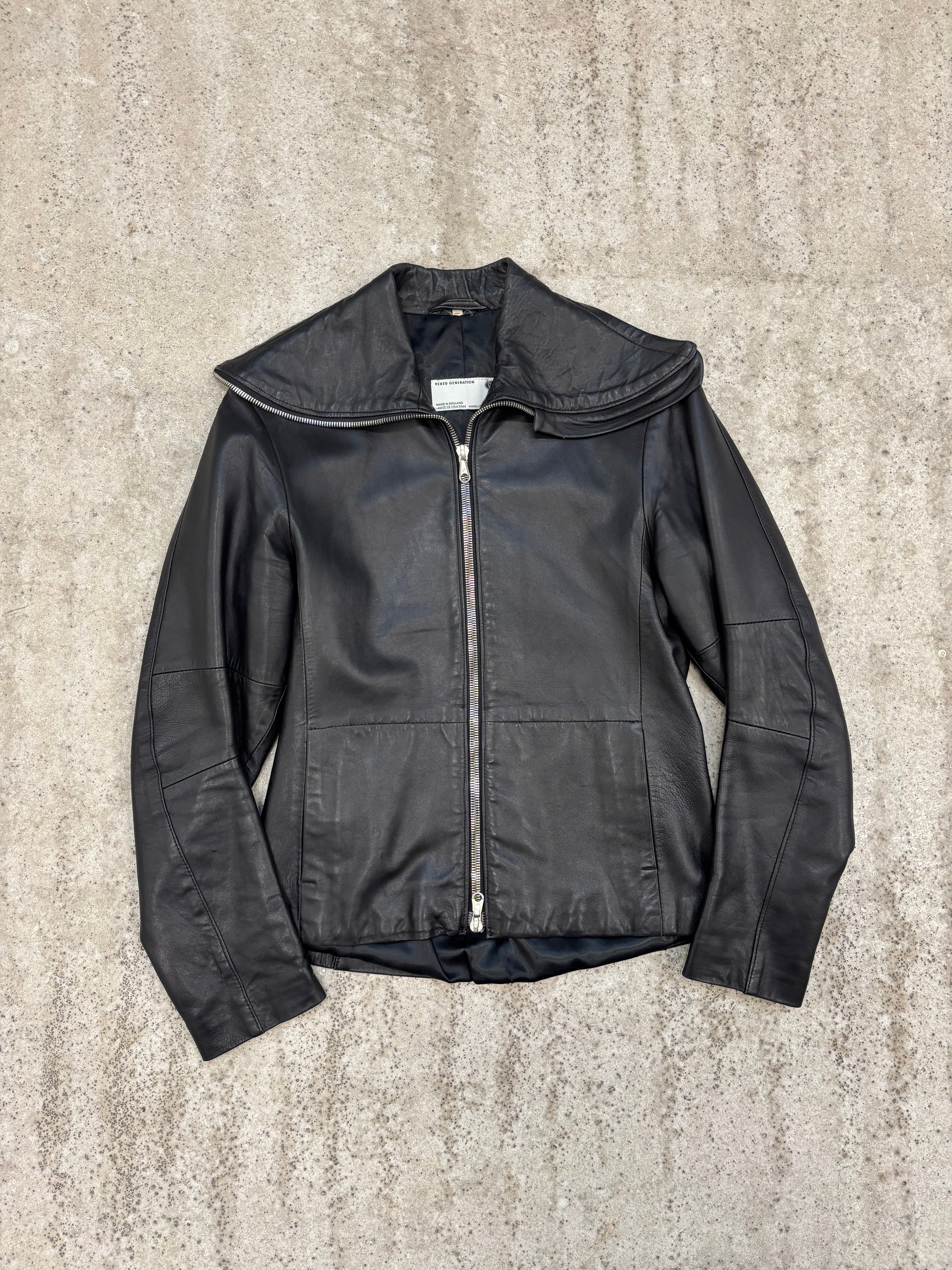 1990's Vexed Generation Ninja High-Neck Leather Jacket