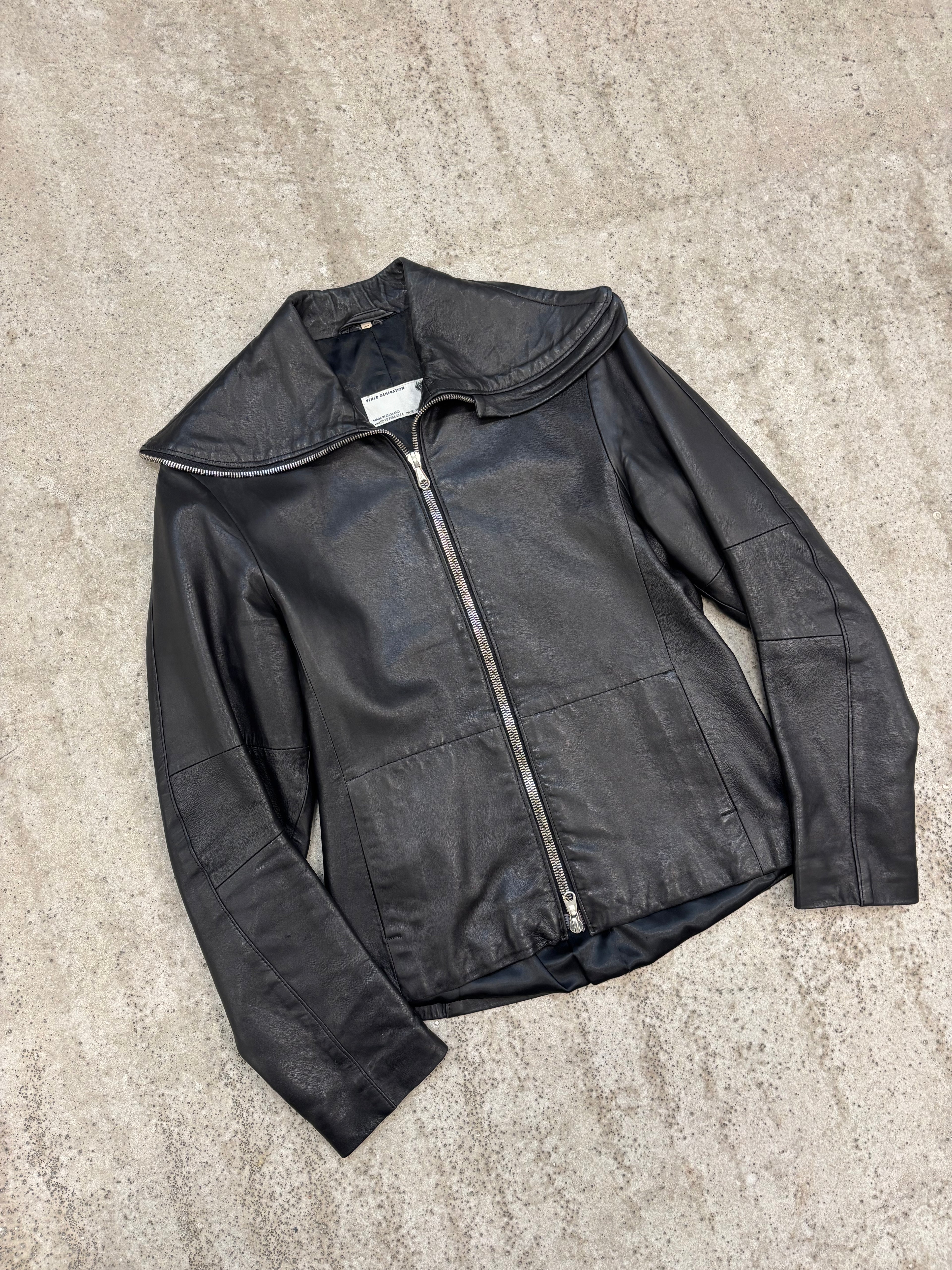 1990's Vexed Generation Ninja High-Neck Leather Jacket