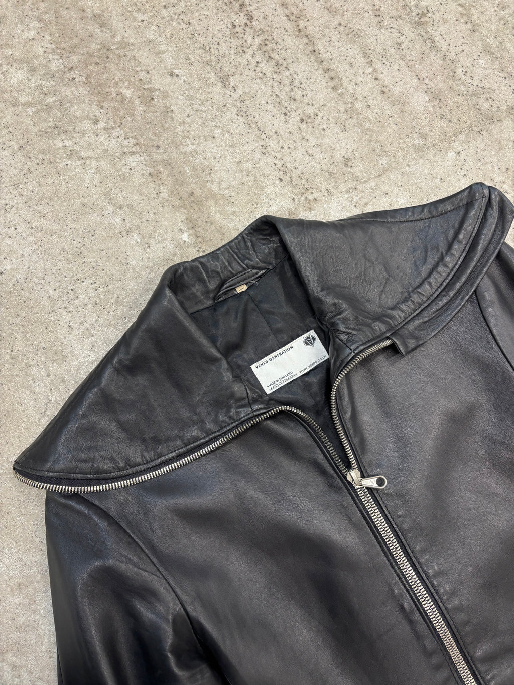 1990's Vexed Generation Ninja High-Neck Leather Jacket