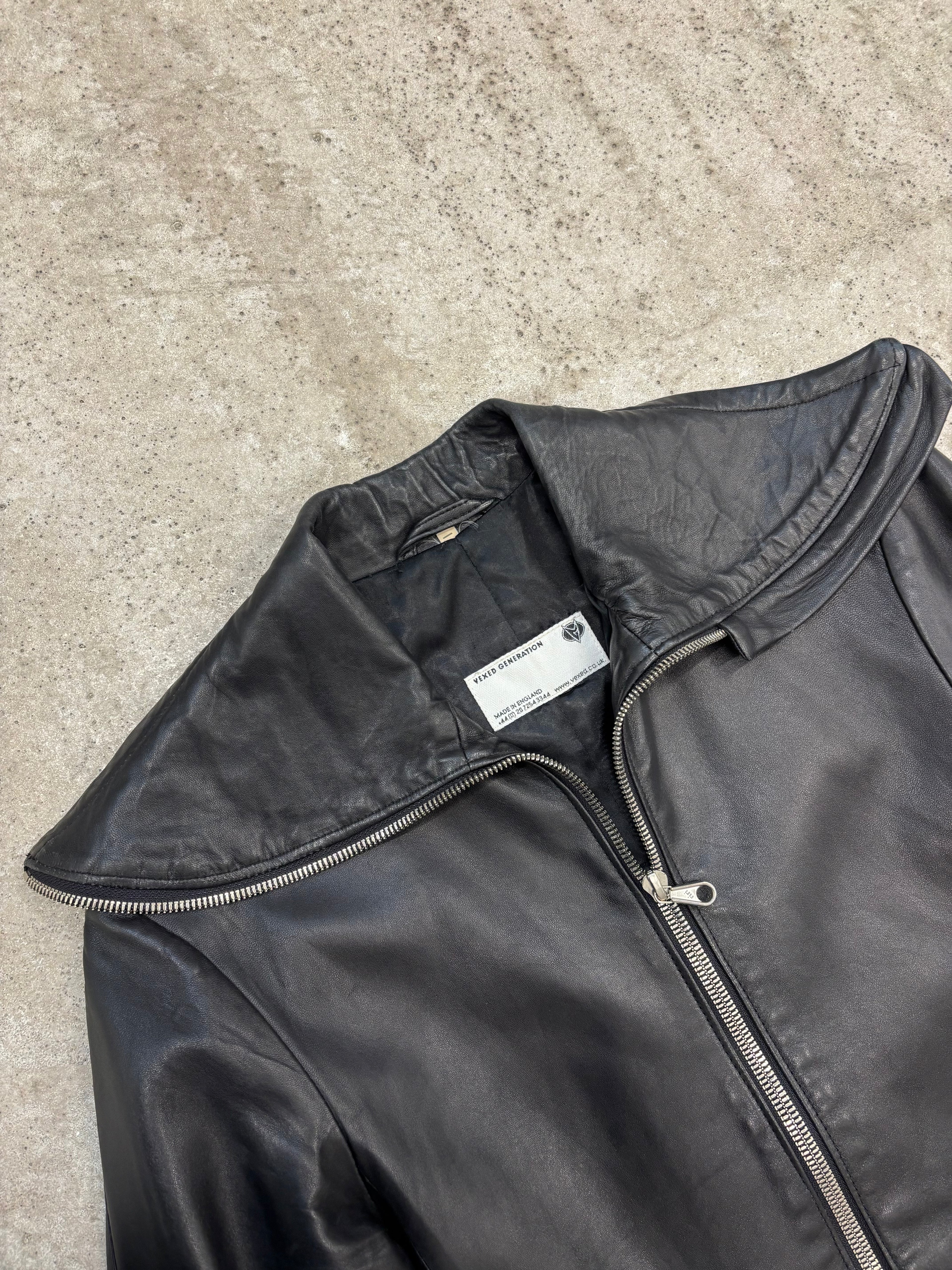 1990's Vexed Generation Ninja High-Neck Leather Jacket
