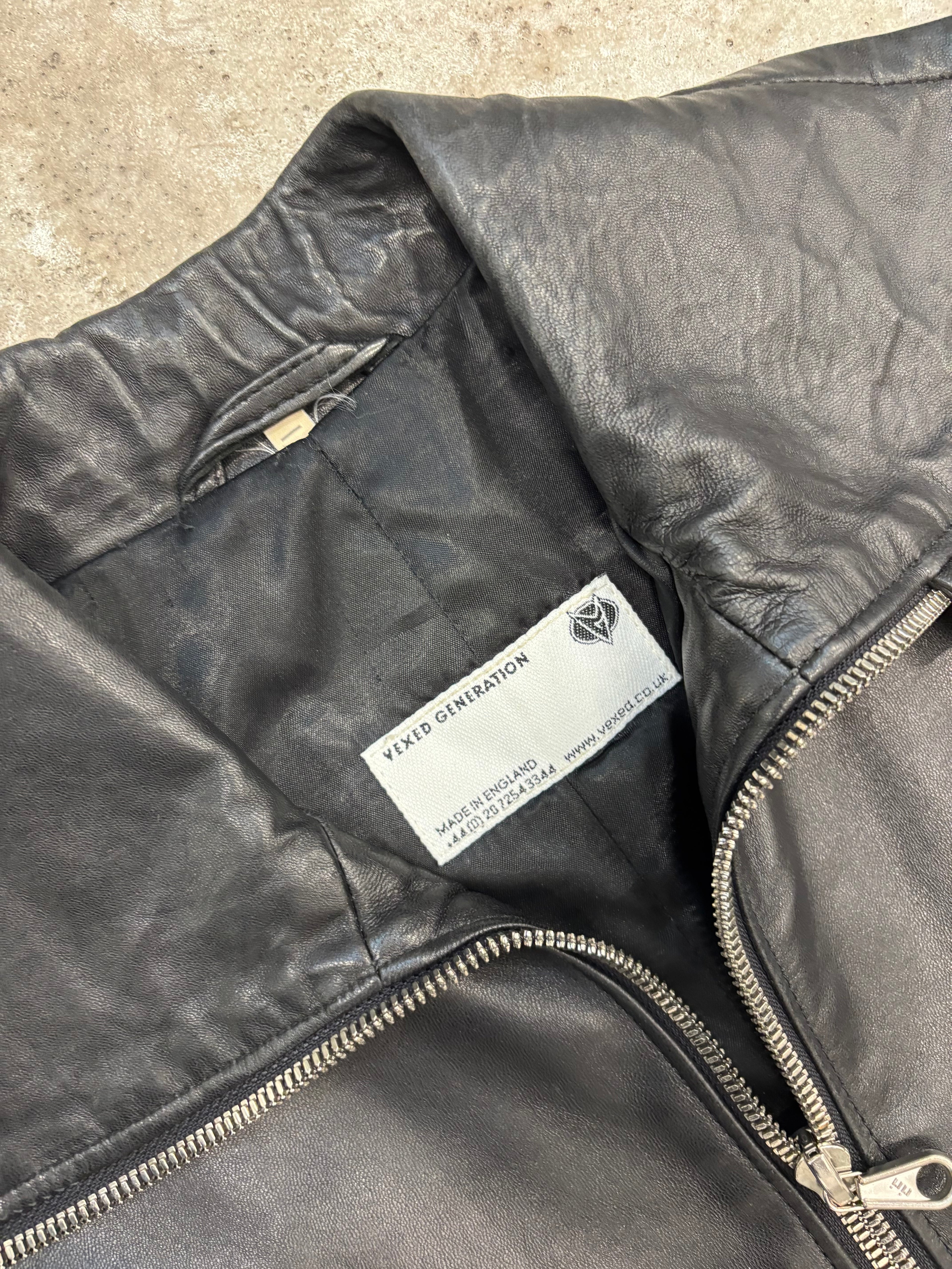 1990's Vexed Generation Ninja High-Neck Leather Jacket