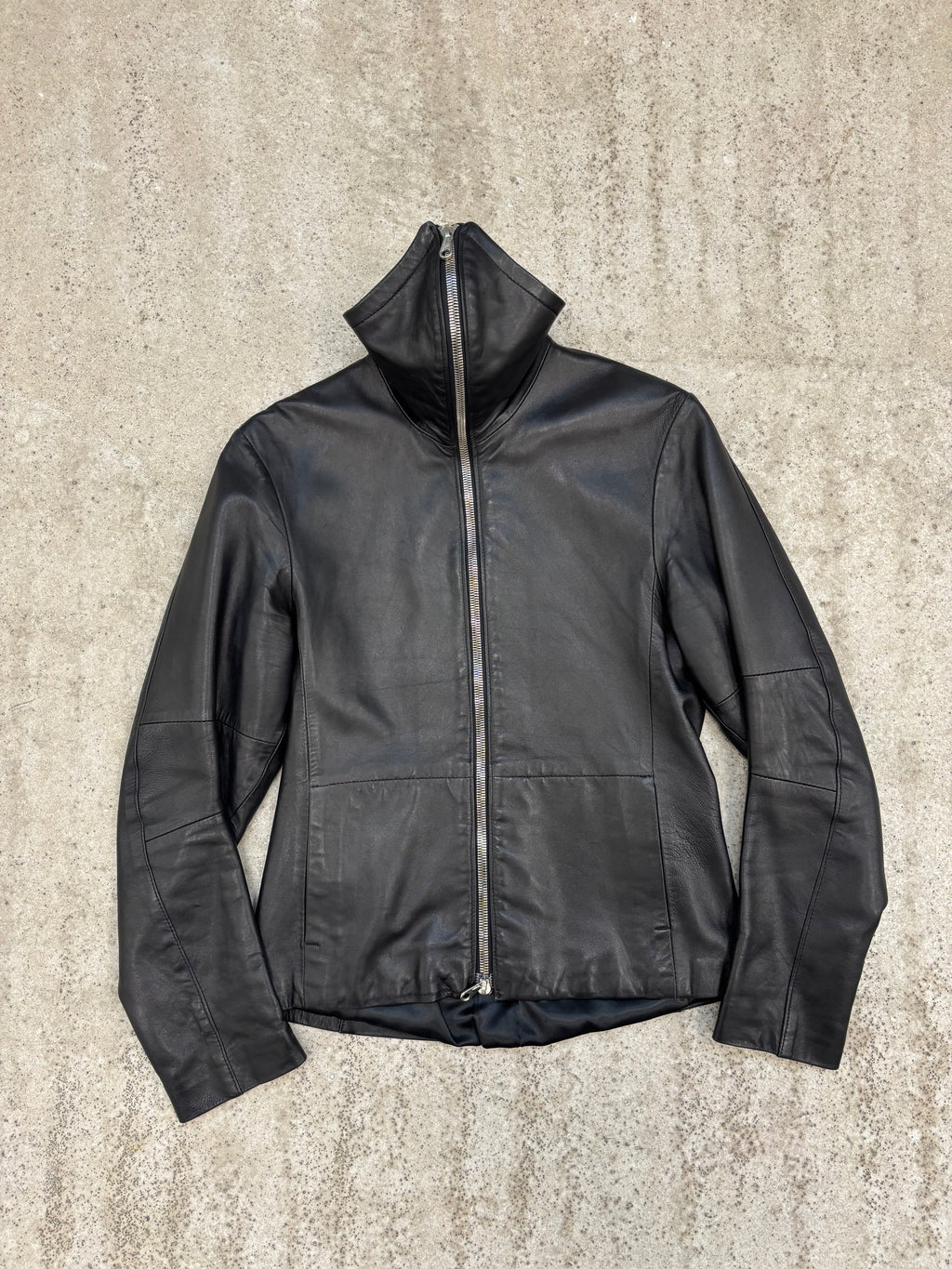 1990's Vexed Generation Ninja High-Neck Leather Jacket