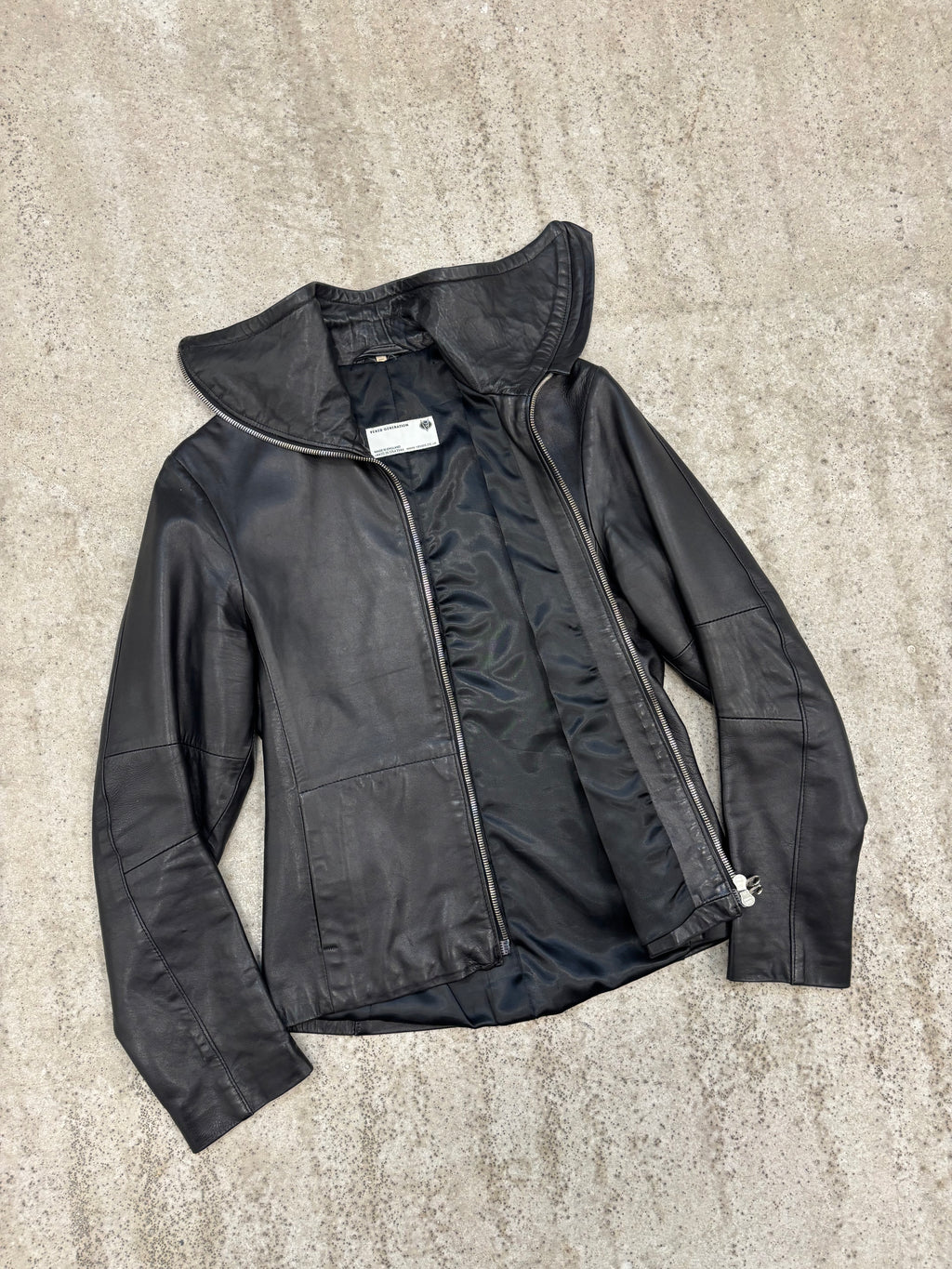 1990's Vexed Generation Ninja High-Neck Leather Jacket