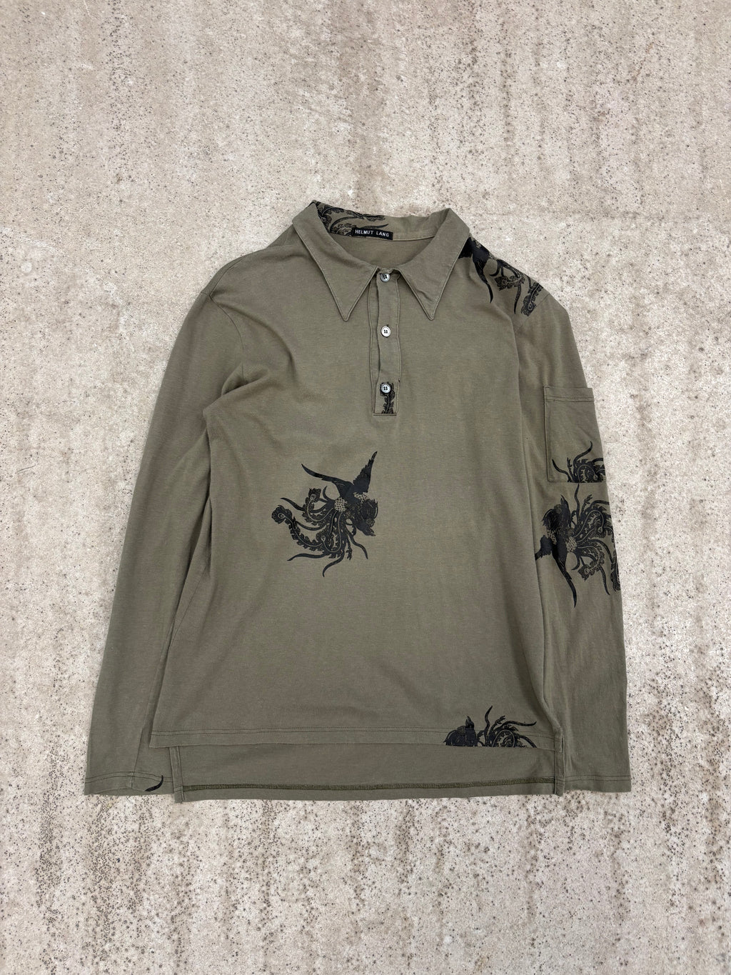 1995 Helmut Lang Phoenix Polo Longsleeve With Sleeve Pocket