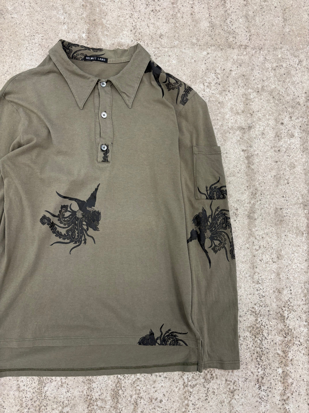 1995 Helmut Lang Phoenix Polo Longsleeve With Sleeve Pocket