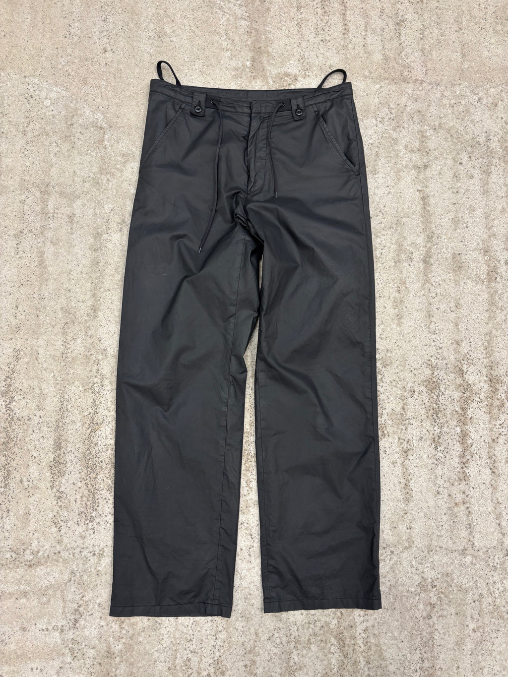2000's Helmut Lang Nylon Drawstring Adjustable Straight Pants