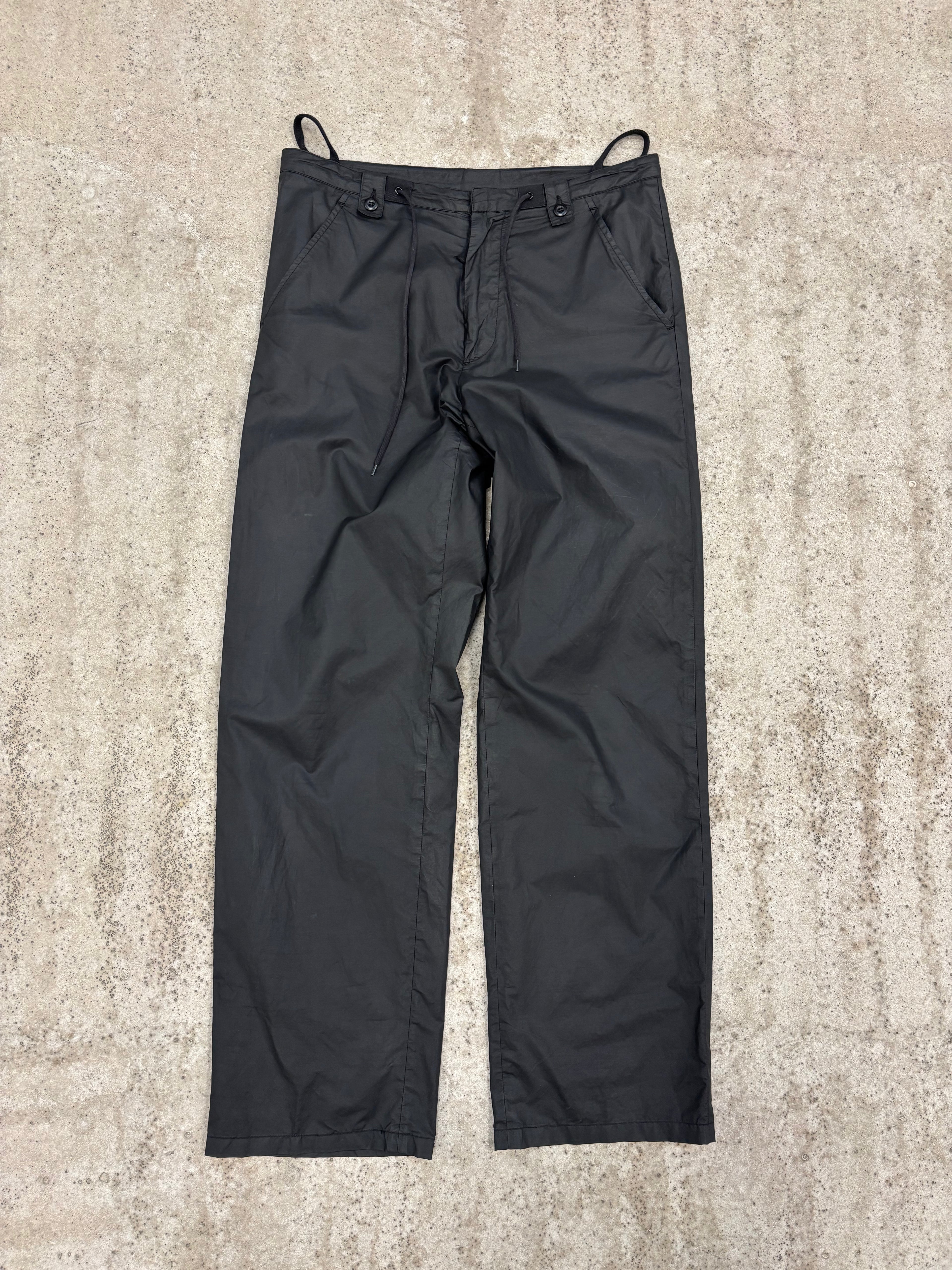 2000's Helmut Lang Nylon Drawstring Adjustable Straight Pants