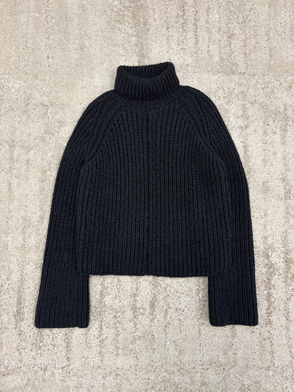 2000's Balenciaga by Nicolas Ghesquière Turtleneck Wool Knit With Contrasting Back Panel