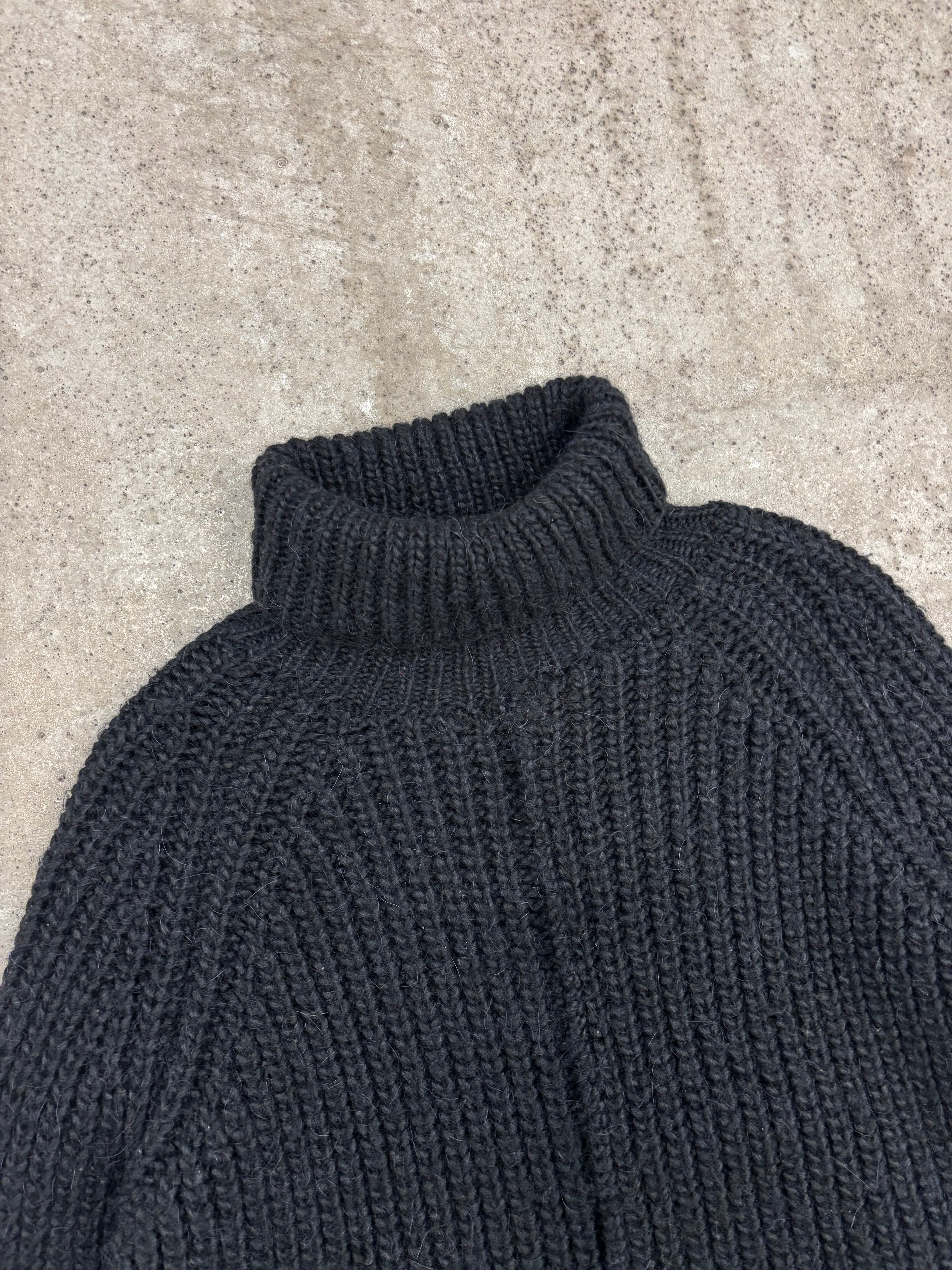 2000's Balenciaga by Nicolas Ghesquière Turtleneck Wool Knit With Contrasting Back Panel