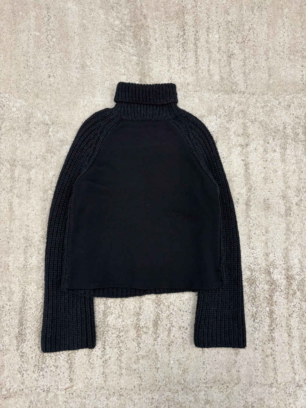 2000's Balenciaga by Nicolas Ghesquière Turtleneck Wool Knit With Contrasting Back Panel