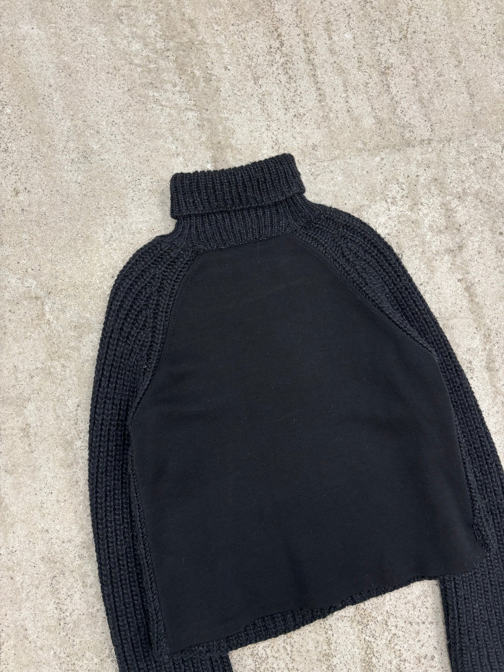 2000's Balenciaga by Nicolas Ghesquière Turtleneck Wool Knit With Contrasting Back Panel
