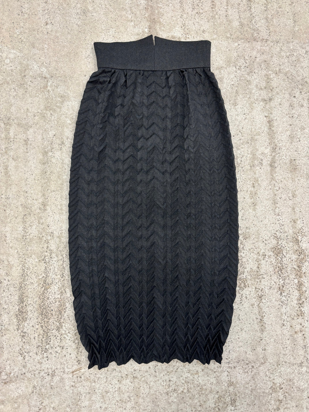 1980's Romeo Gigli Plissé Patterned Maxi Skirt