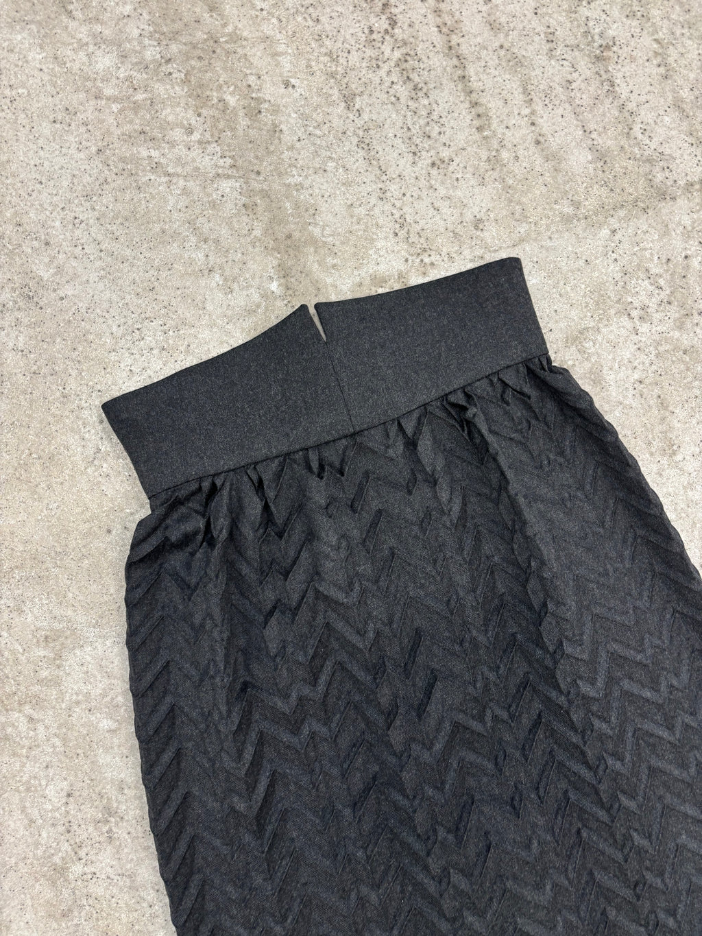 1980's Romeo Gigli Plissé Patterned Maxi Skirt