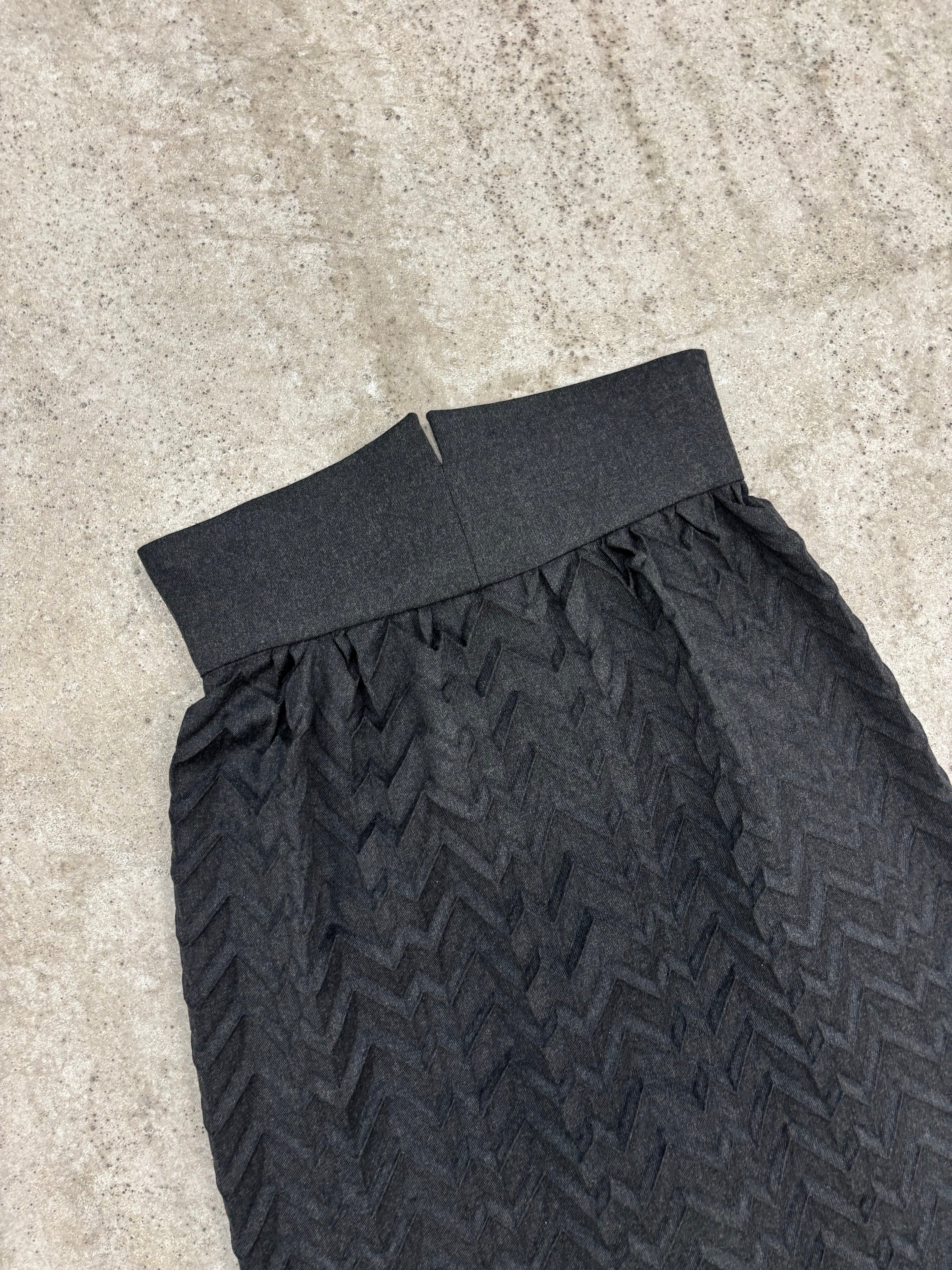 1980's Romeo Gigli Plissé Patterned Maxi Skirt