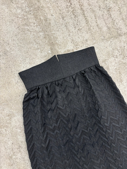 1980's Romeo Gigli Plissé Patterned Maxi Skirt