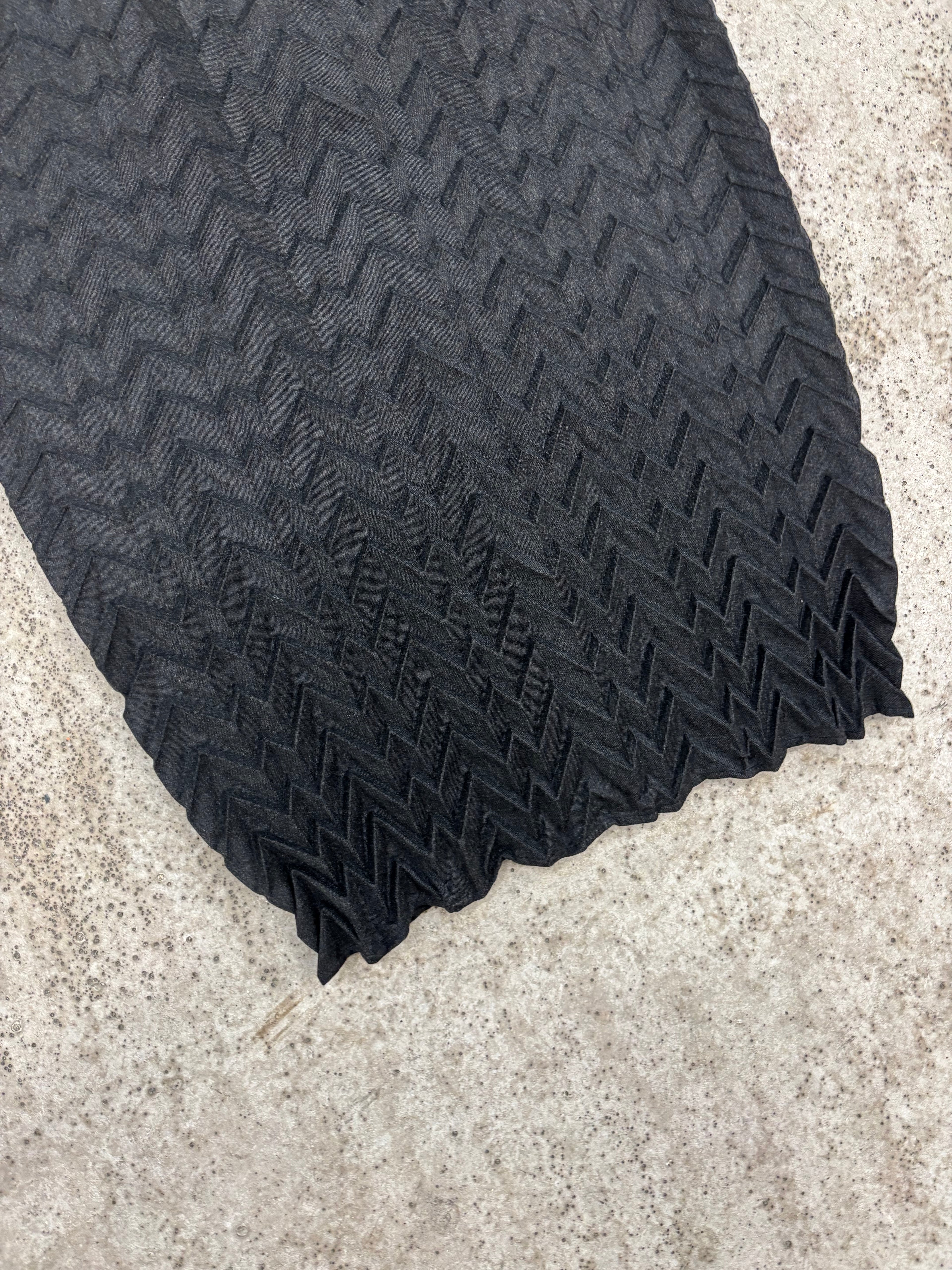 1980's Romeo Gigli Plissé Patterned Maxi Skirt