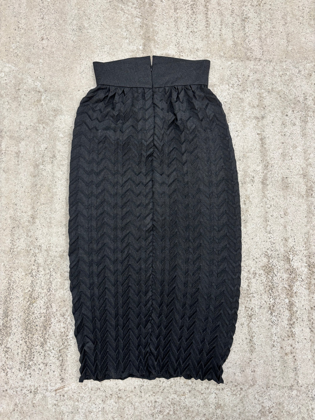 1980's Romeo Gigli Plissé Patterned Maxi Skirt