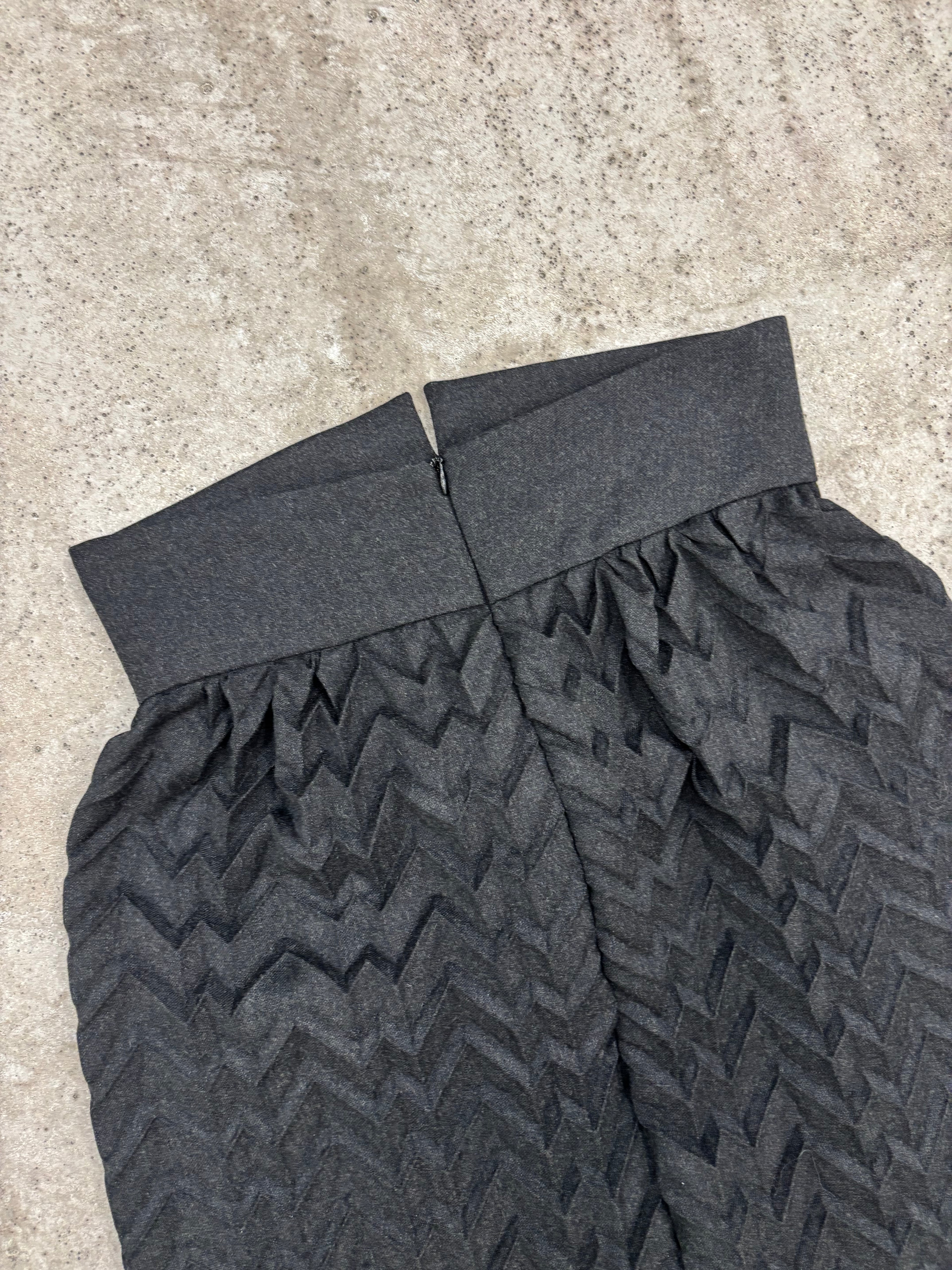 1980's Romeo Gigli Plissé Patterned Maxi Skirt