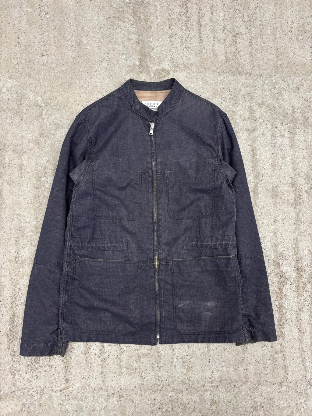 SS2004 Martin Margiela Denim Jacket With Gingham Lining And Zipped Sleeves